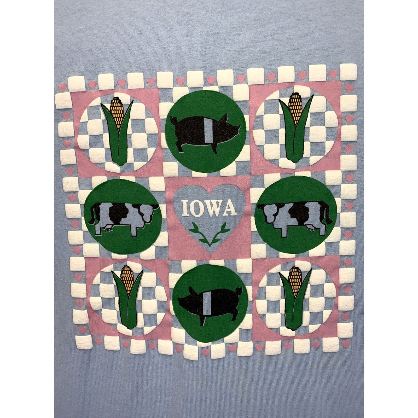 Hanes VINTAGE Womens Blue Iowa Graphic T Shirt XL-8607 Hanes Shirt Graphic 1990s Cotton Blend Size XL / US 12-14 / IT 48-50 - 3 Thumbnail