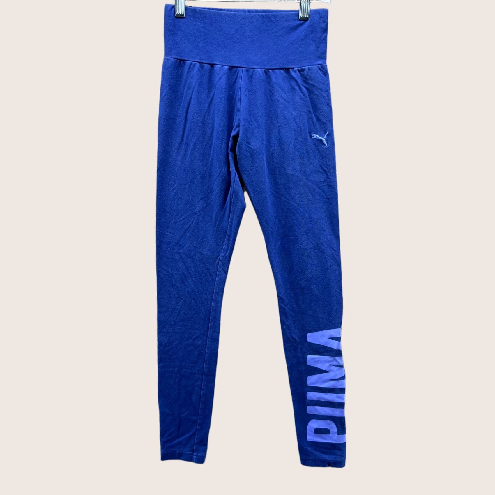 Puma PUMA Leggings Womens Medium Blue Fleece Skinny Athletic Pockets Size M Stretch Slim Tight Casual Comfort Size 32" / US 10 / IT 46 - 1 Thumbnail