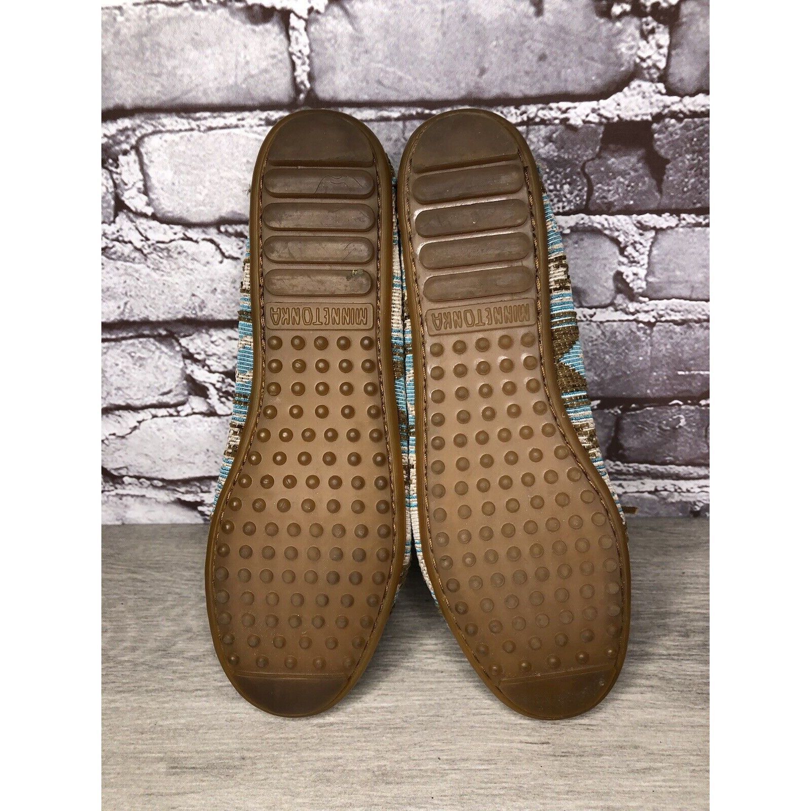 Minnetonka Minnetonka Blue Aztec Southwest Lace Bow Moccasins Shoes Wom Size US 9 / IT 39 - 8 Thumbnail
