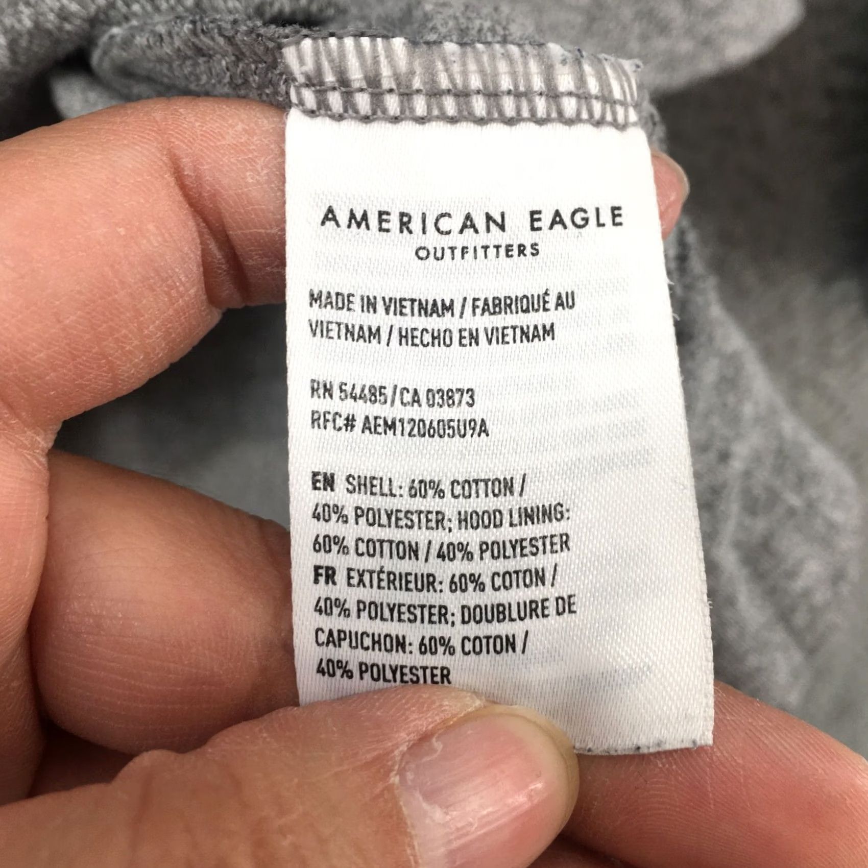 American Eagle Outfitters American Eagle Hoodie Sweatshirt Jacket Mens Large Grey Cotton Blend Pullover Size L / US 10 / IT 46 - 7 Thumbnail