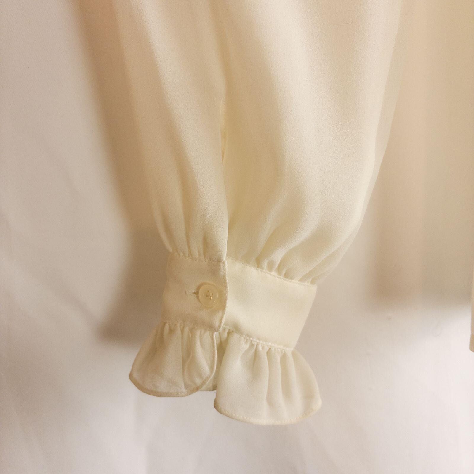 Other Lloyd Williams Vintage Ivory Solid Blouse Womens 8 Medium Size M / US 6-8 / IT 42-44 - 10 Thumbnail