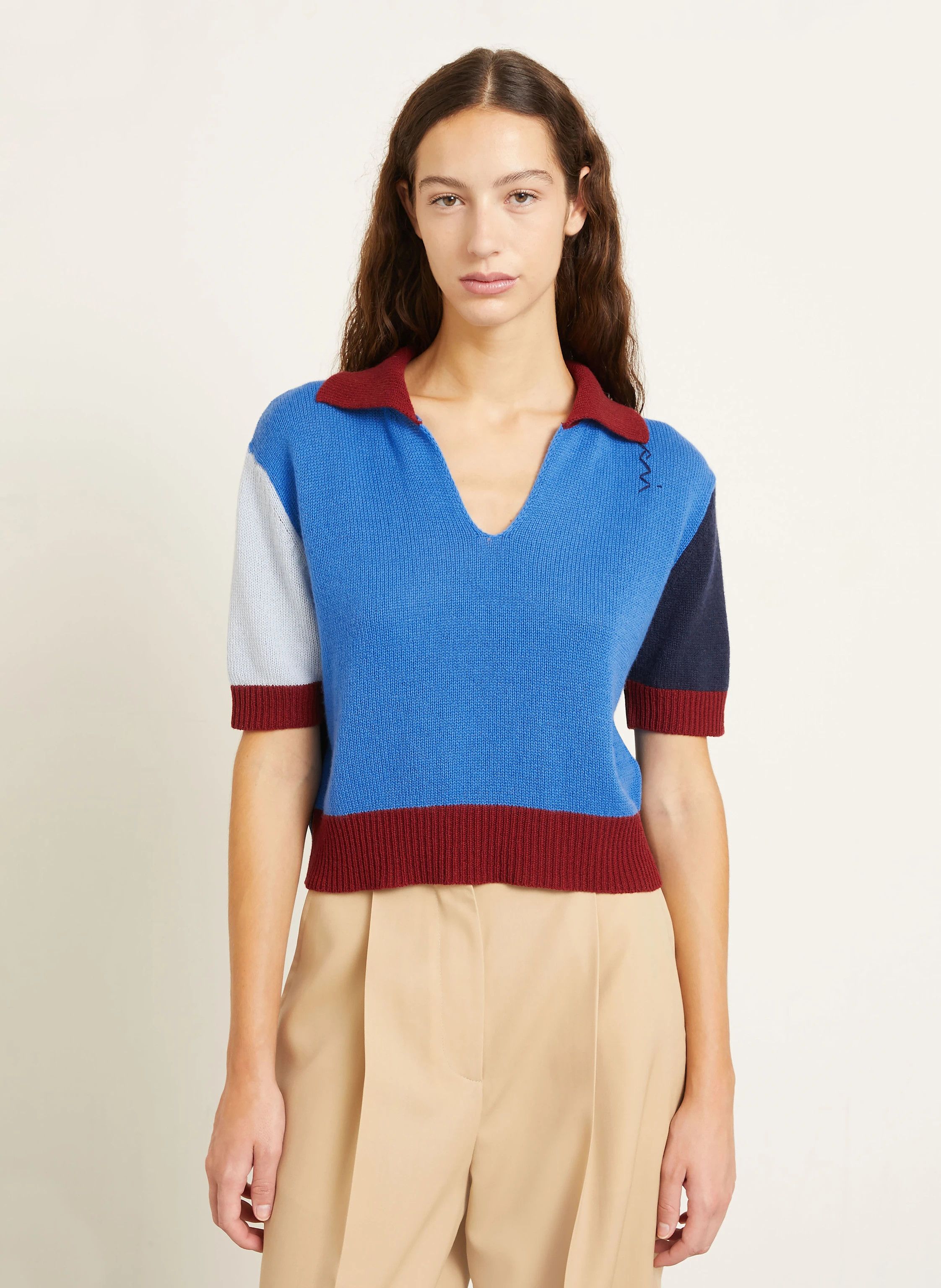Marni o1f1d3z0326 Knit Polo Shirt in Multicolor Size M / US 6-8 / IT 42-44 - 4 Thumbnail