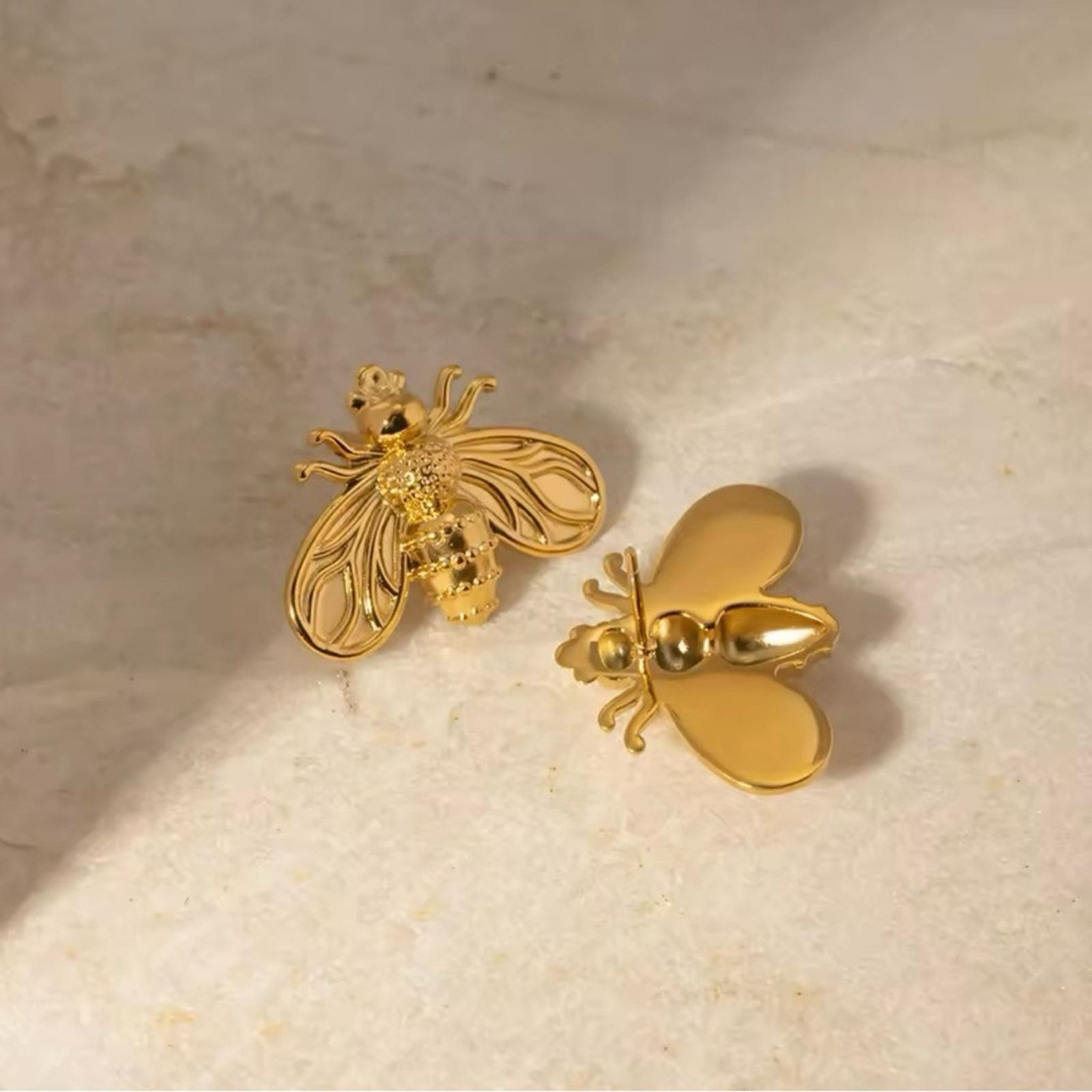 Other Gold Bee Designed Shiny Earrings For Women Size ONE SIZE - 2 Thumbnail