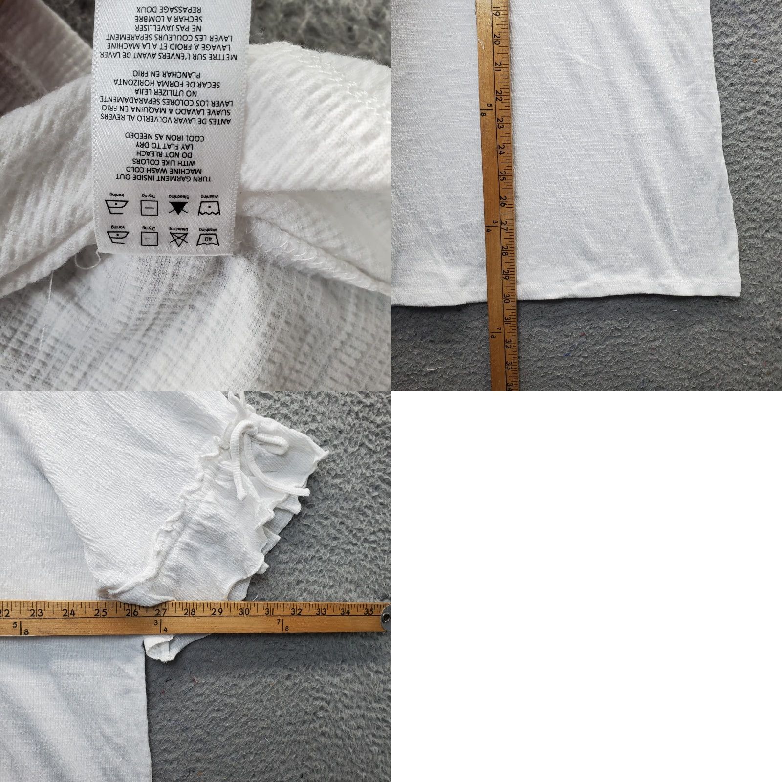 Avenue Avenue Blouse Top Womens 26/28 White Classic Ruffle Short Sleeve V-Neck Pullover Size 4XL / US 24-26 - 8 Thumbnail