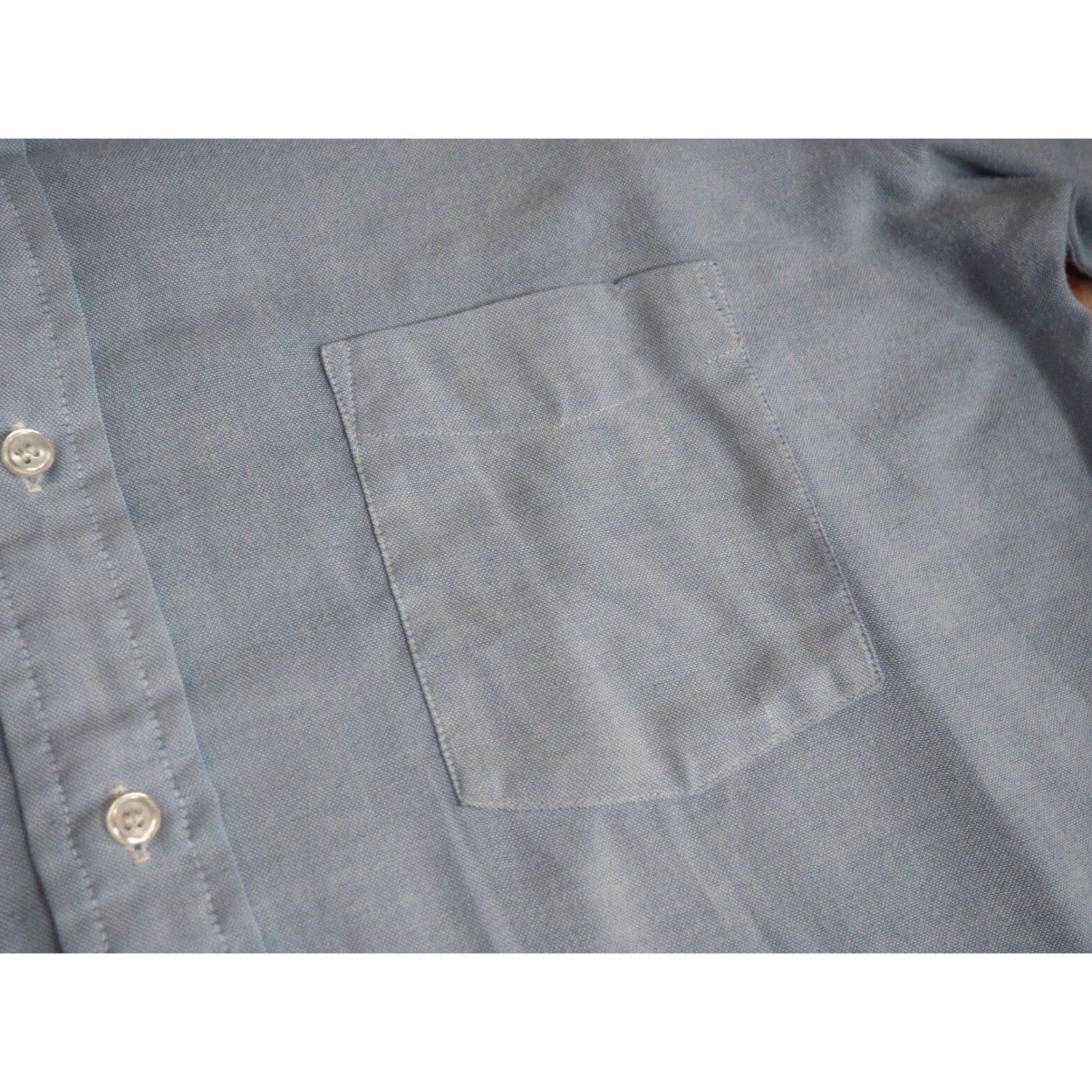 Vintage VINTAGE 70s Faded Blue Polycotton Pocket Ivy Prep Retro Button Shirt Mens L Size US L / EU 52-54 / 3 - 7 Thumbnail