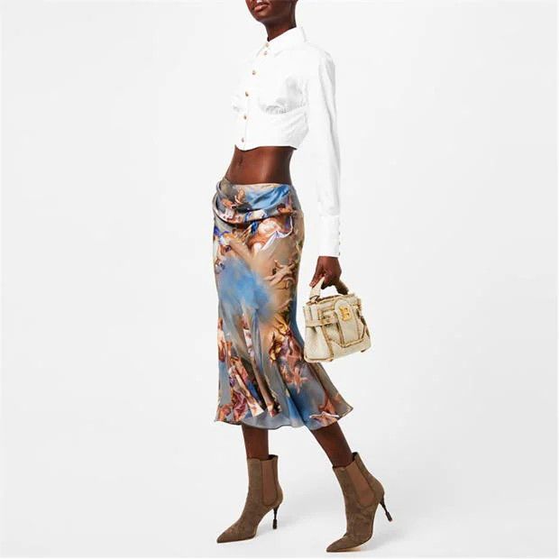 Balmain o1g2r1mq1024 Cropped Ruched Shirt in White Size L / US 10 / IT 46 - 6 Thumbnail