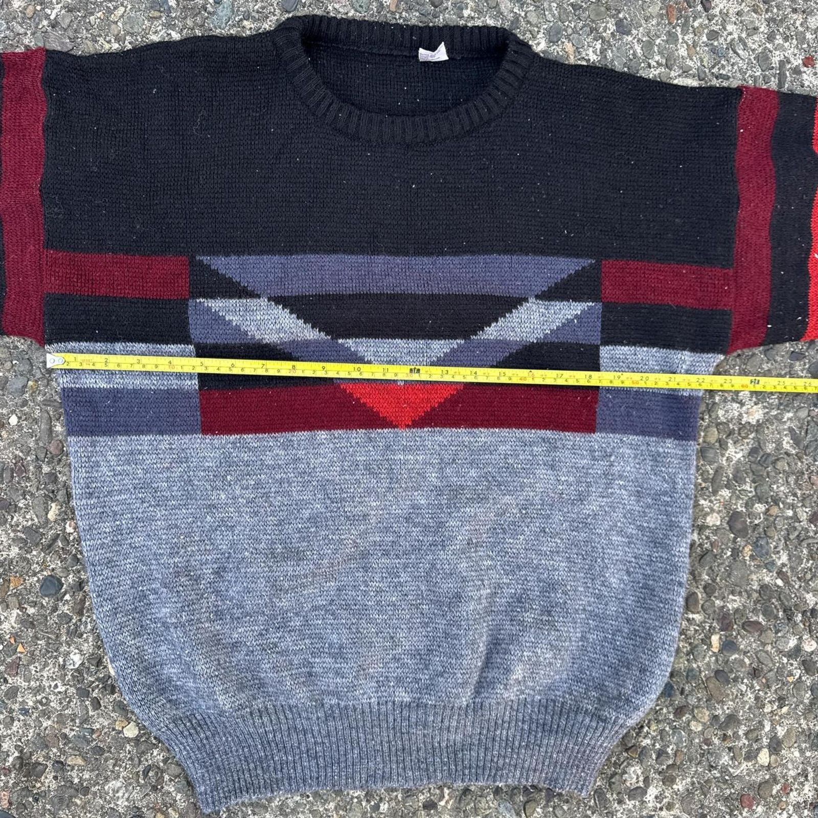Vintage Vintage Italian Geometric Knit Sweater – Size XL Size US XL / EU 56 / 4 - 5 Thumbnail