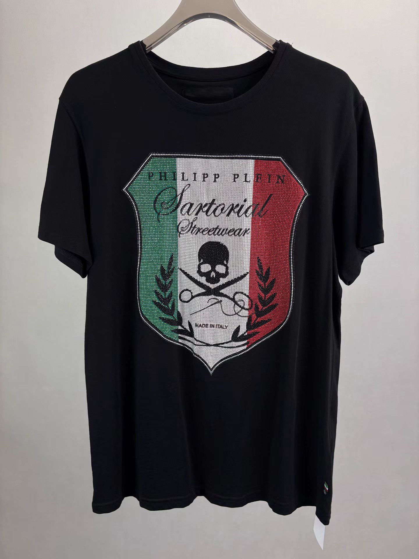Philipp Plein PHILIPP PLEIN Black Hot Drill Short Sleeve K1 Size US XL / EU 56 / 4 - 1 Thumbnail