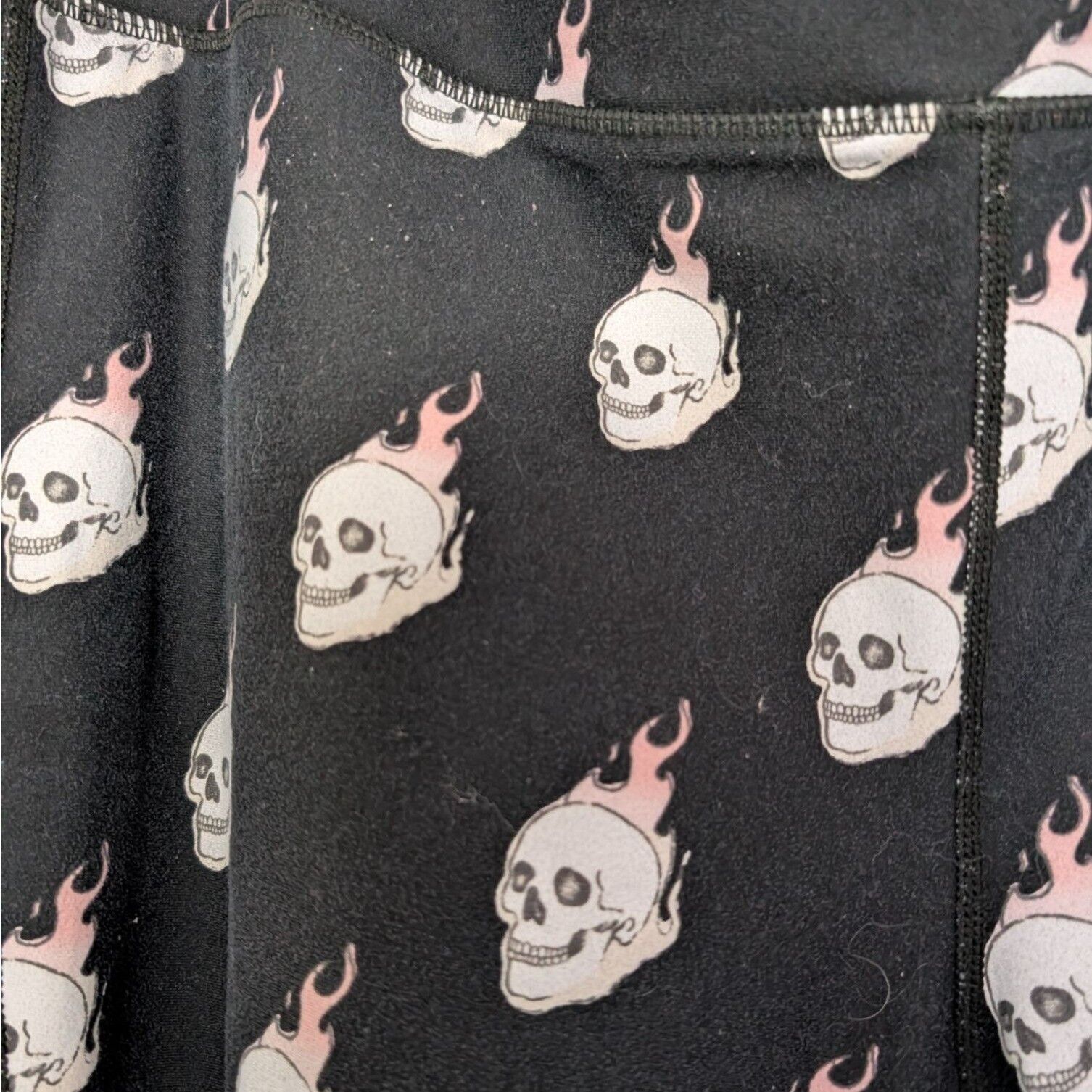 Torrid Torrid Active Flaming Skull Leggings Womens Size 4X Black Size 40" / US 18 - 3 Thumbnail