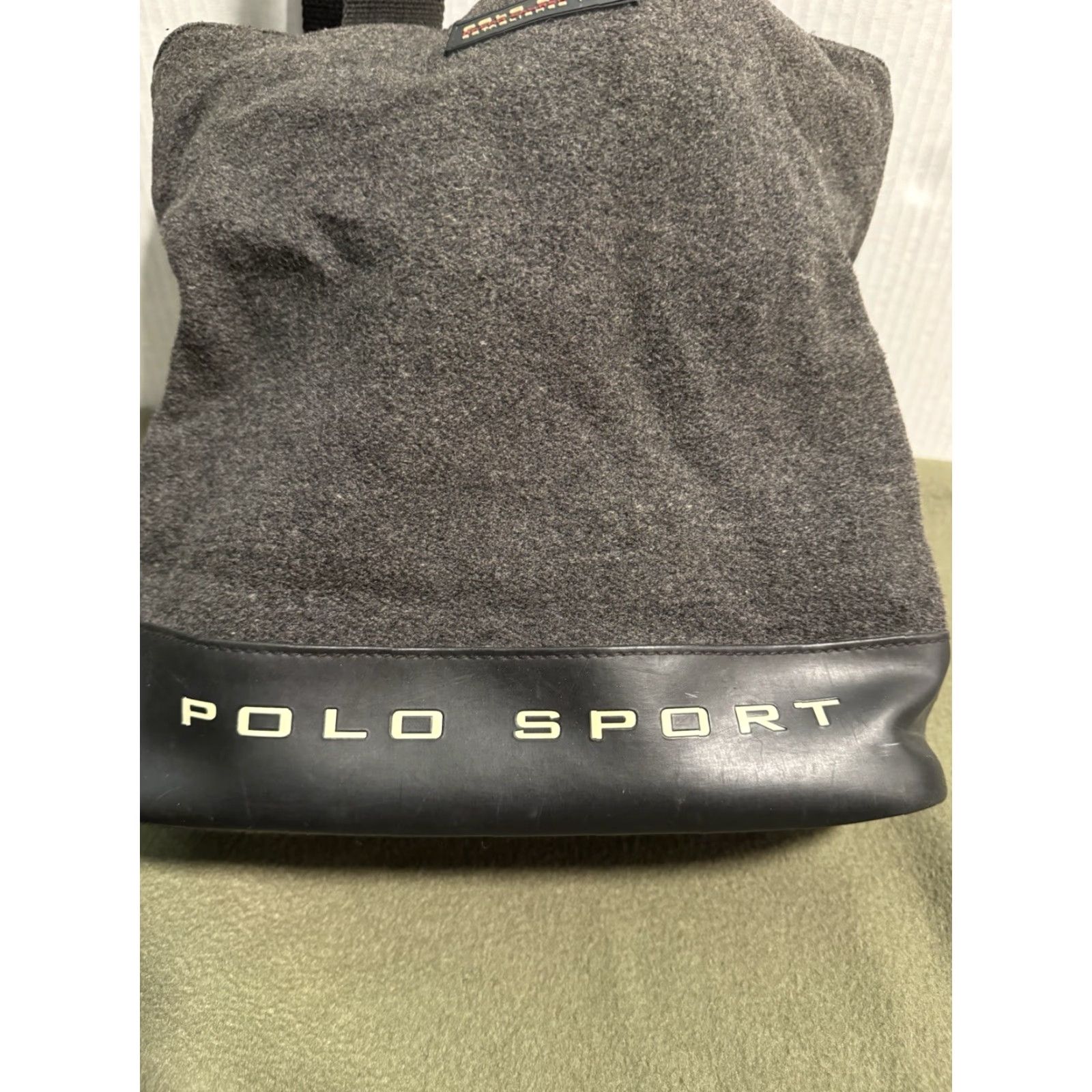 Vintage VINTAGE Polo Sport Ralph Lauren Wool Blend Tote Bag Grey 90s Y2K Streetwear Womens Medium Black Gray Logo Wool Exterior Knit Travel Casual Tote Size ONE SIZE - 6 Thumbnail