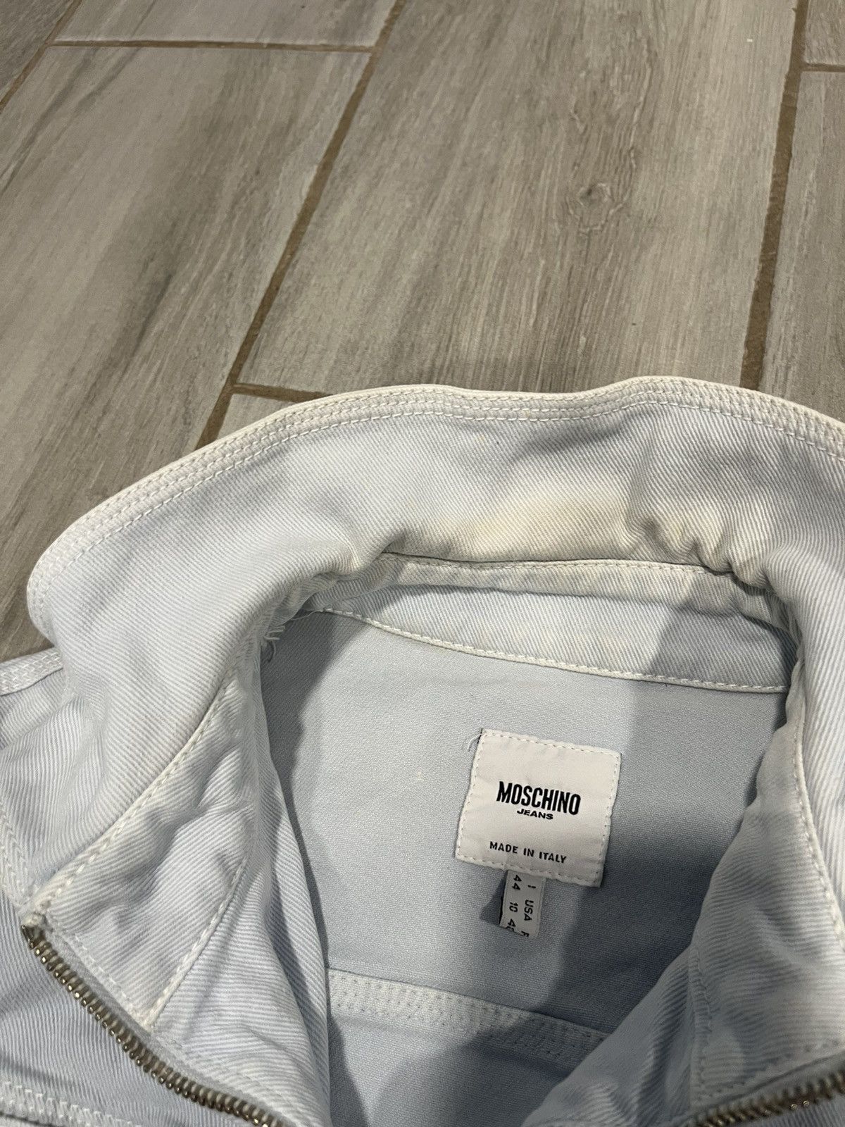 Moschino Moschino Cropped Denim Jacket With Heart Design Size L / US 10 / IT 46 - 6 Thumbnail