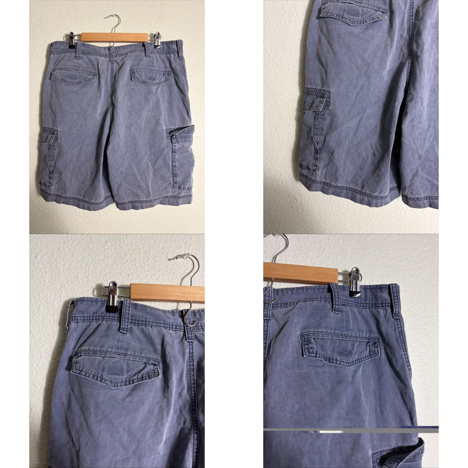 Eddie Bauer Eddie Bauer Mens Cargo Shorts Distressed Blue 36x10 Missing Button Flaw Regular Mens Size US 36 / EU 52 - 8 Thumbnail