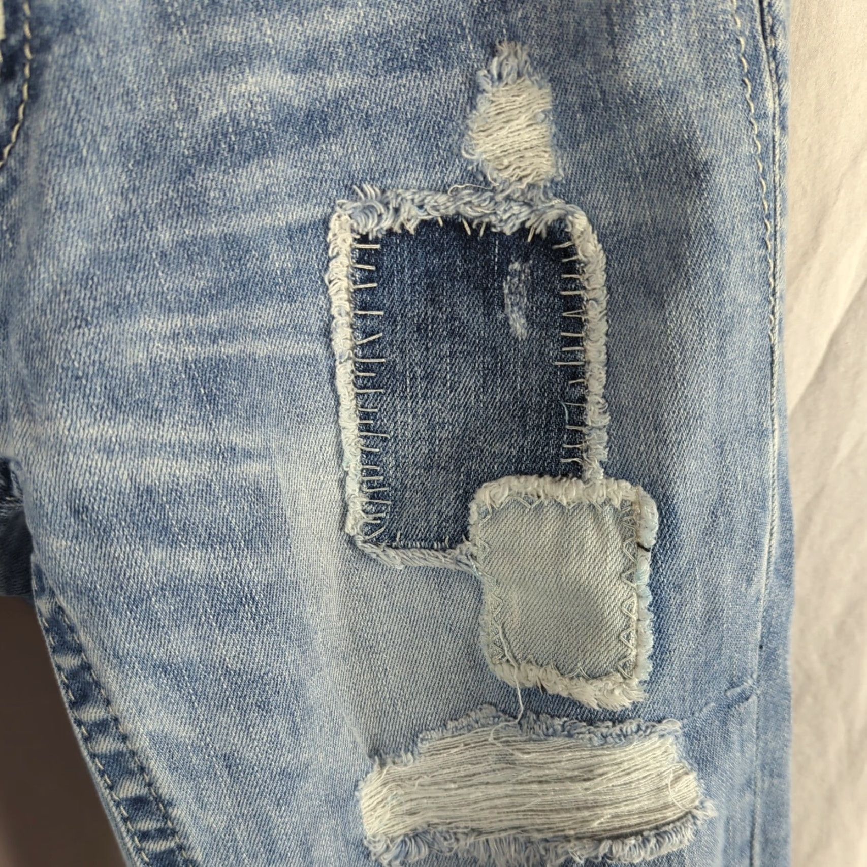 Miss Me VINTAGE Miss Me Womens Jeans Cuffed Skinny Size 27 Distressed Patchwork Denim Boots? No, exclude boots. Size 27" / US 4 / IT 40 - 4 Thumbnail