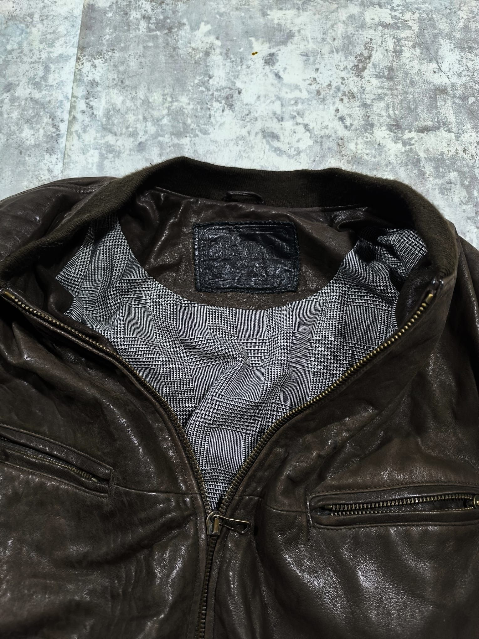 Leather vintage 90s 80s brown leather bomber jacket Size US XL / EU 56 / 4 - 11 Thumbnail