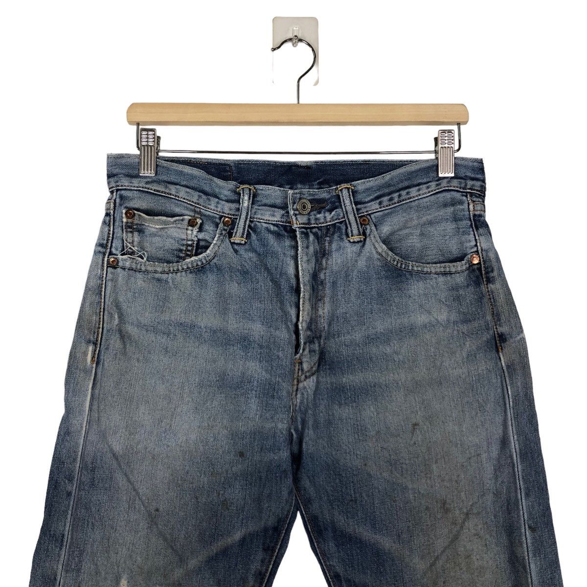 Levi's 🔥VINTAGE LEVI’S STRAIGHT CUT DISTRESSED DENIM JEANS Size US 30 / EU 46 - 3 Thumbnail