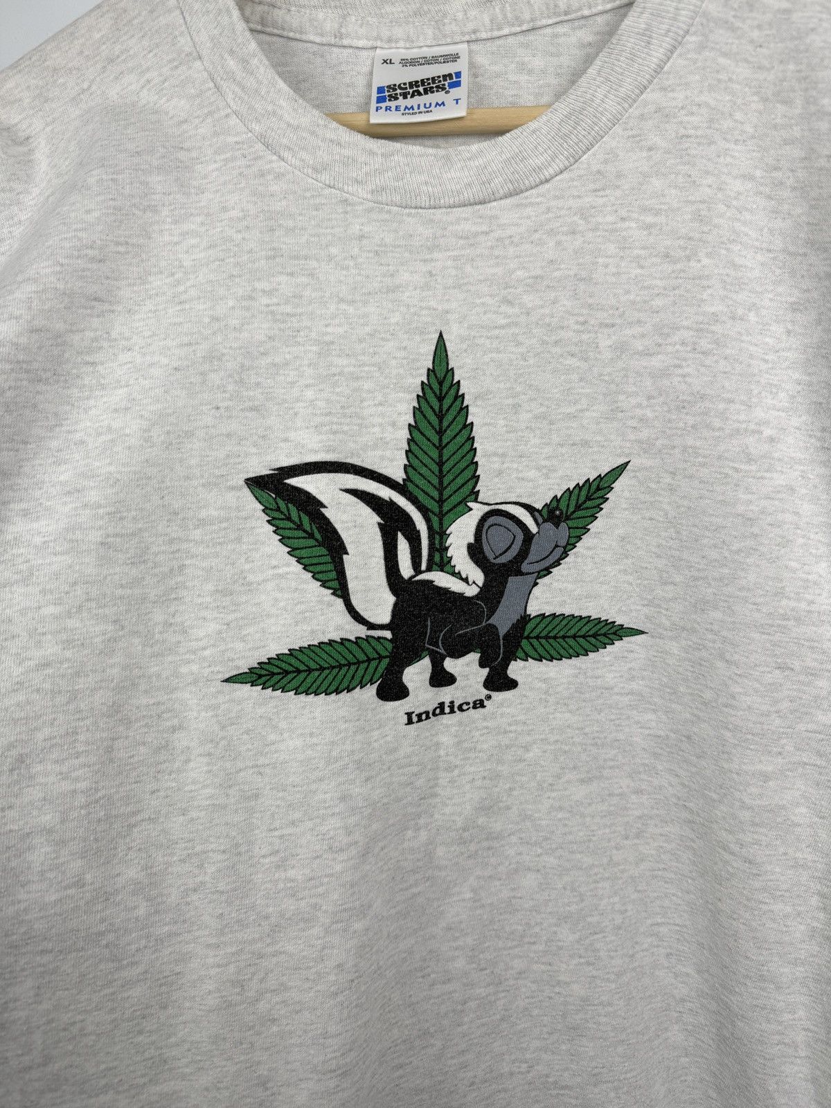 Fruit Of The Loom 🇺🇸 Vintage 90s Indica Skunk Weed 420 Marijuana Cannabis Tee Size US XL / EU 56 / 4 - 4 Thumbnail
