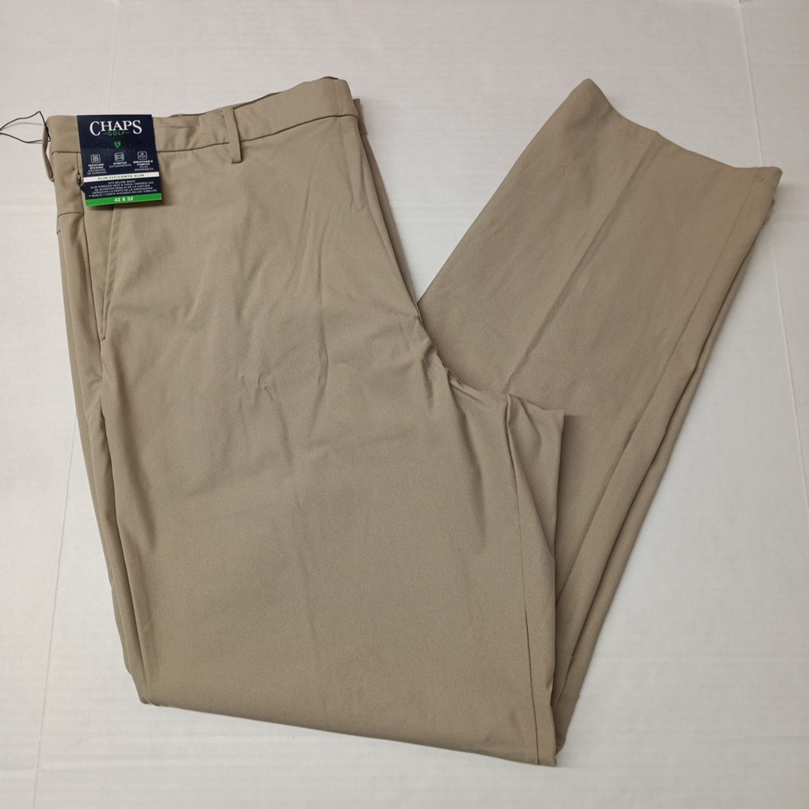 Chaps Chaps Golf Slim Fit Pants Mens 42x32 Beige Stretch Waistband Size US 42 / EU 58 - 1 Thumbnail