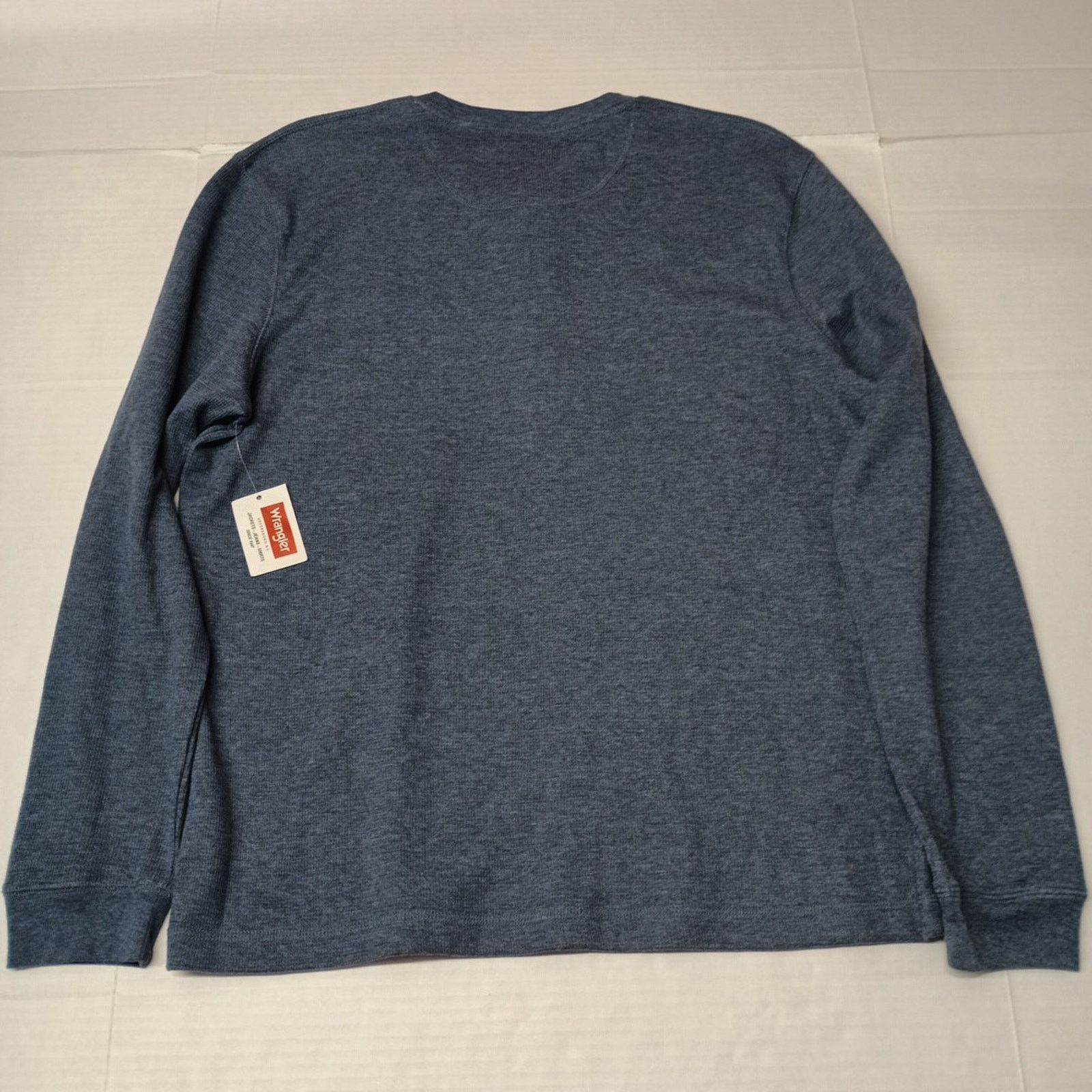 Wrangler Wrangler Henley Waffle Knit Thermal Shirt Men's L Large Blue Size US L / EU 52-54 / 3 - 8 Thumbnail