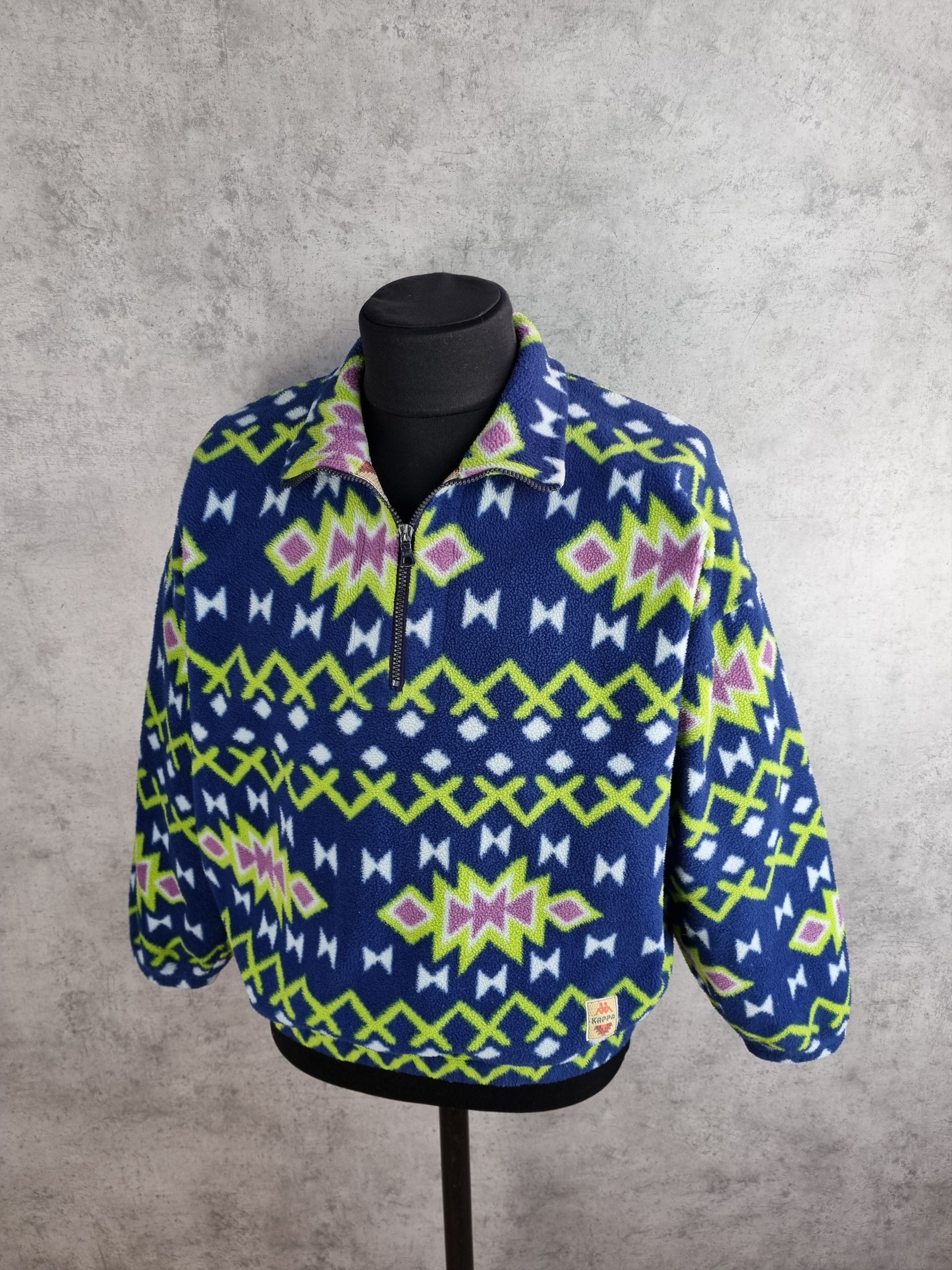 Kappa × Vintage 80s Rare Navajo Design Kappa Fleece Pullover Size US L / EU 52-54 / 3 - 20 Thumbnail