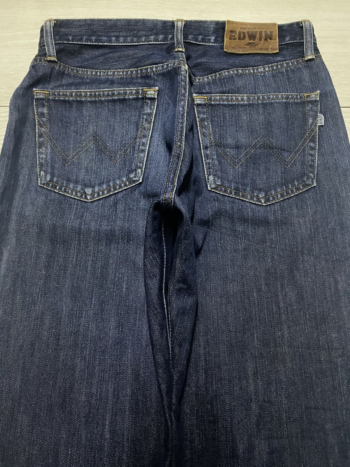 Japanese Brand Vintage Edwin 404 International Basic Blue Wash Loose Jeans Size US 30 / EU 46 - 4 Thumbnail