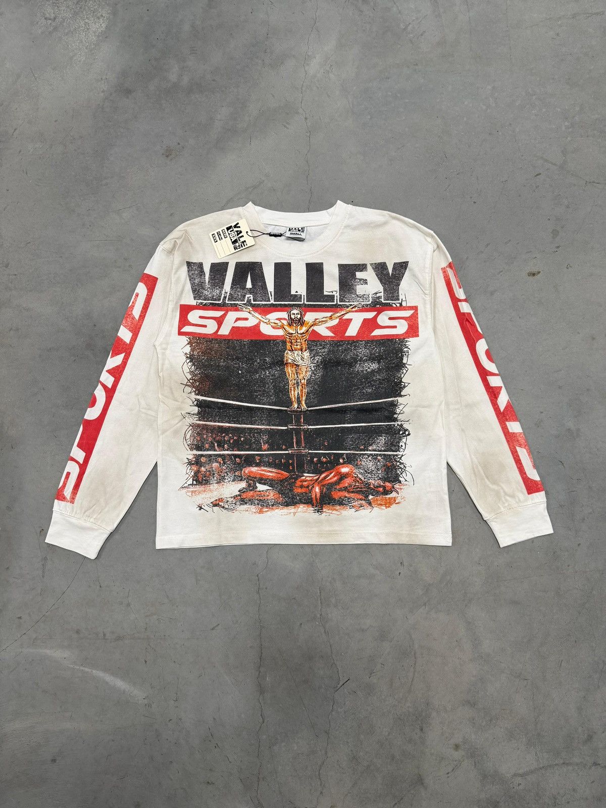 Vale VALE FOREVER “Valley Tour” Tee – L – Cream Vintage Wash Sade