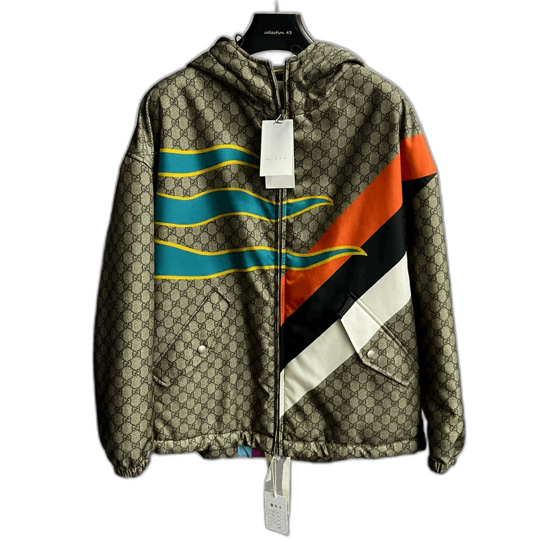 Gucci Gucci Khaki Striped Hooded Long Sleeve Jacket Size US L / EU 52-54 / 3 - 1 Thumbnail