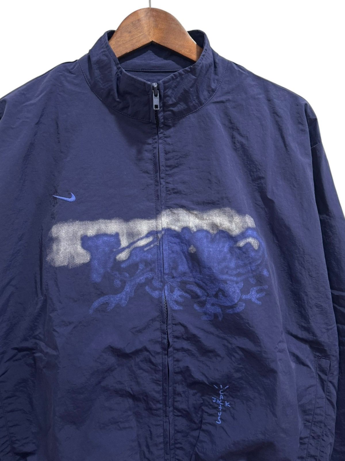 Fragment Design × Nike × Travis Scott Travis Scott x Fragment x Nike Tokyo Windbreaker Jacket Navy Size US M / EU 48-50 / 2 - 2 Thumbnail