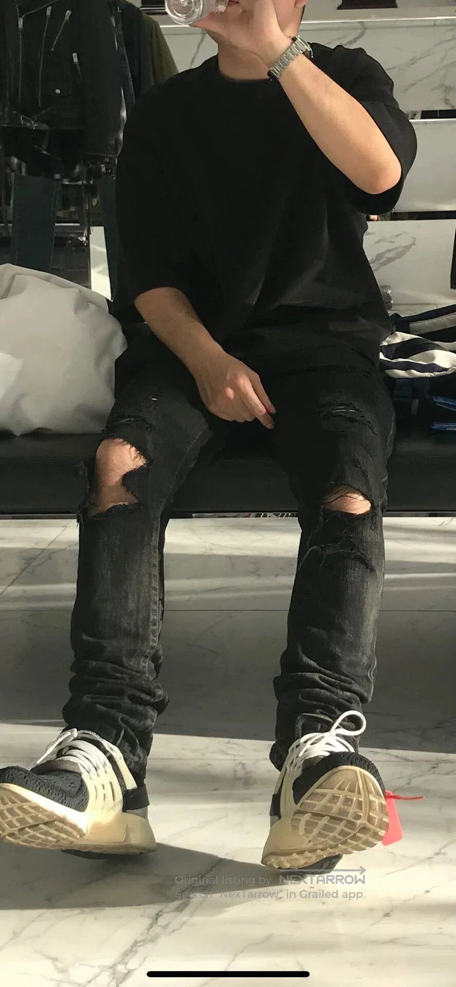 Saint Laurent Paris Saint Laurent Paris Blue Destruction Jeans. Size US 30 / EU 46 - 7 Thumbnail