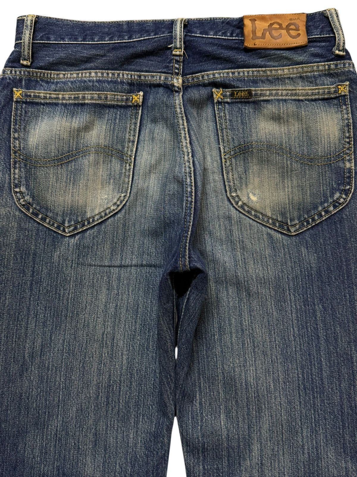 Lee Vintage 90s Lee Blue Mud Wash Whiskers Wide Leg Bootcut Size US 31 - 4 Thumbnail