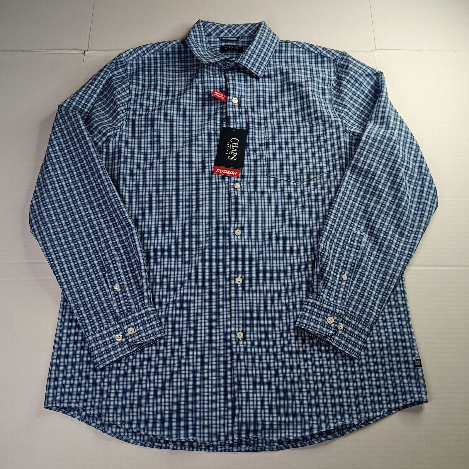 Chaps Chaps Plaid Shirt Men's L Large Blue Performance Classic Fit Size US L / EU 52-54 / 3 - 1 Thumbnail