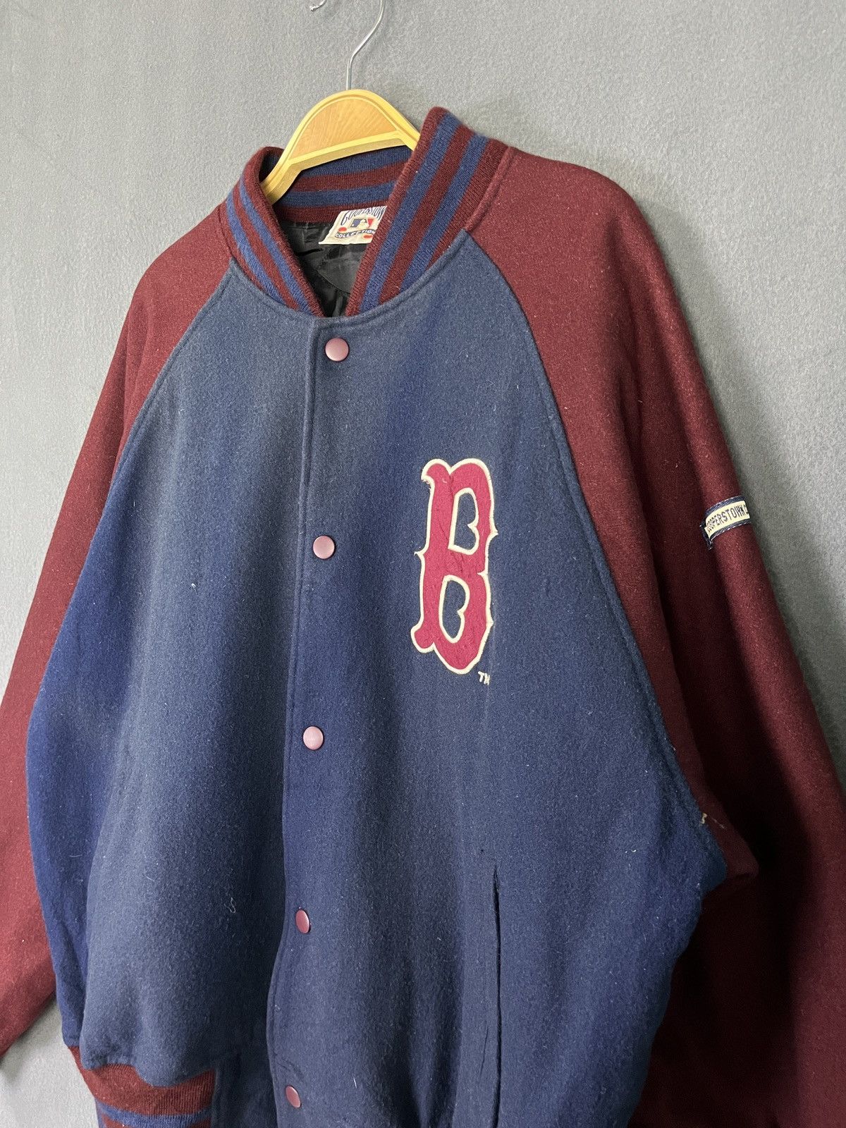Cooperstown Collection × MLB Vintage Red Sox Button Up Wool Letterman Varsity Jacket Size US M / EU 48-50 / 2 - 6 Thumbnail