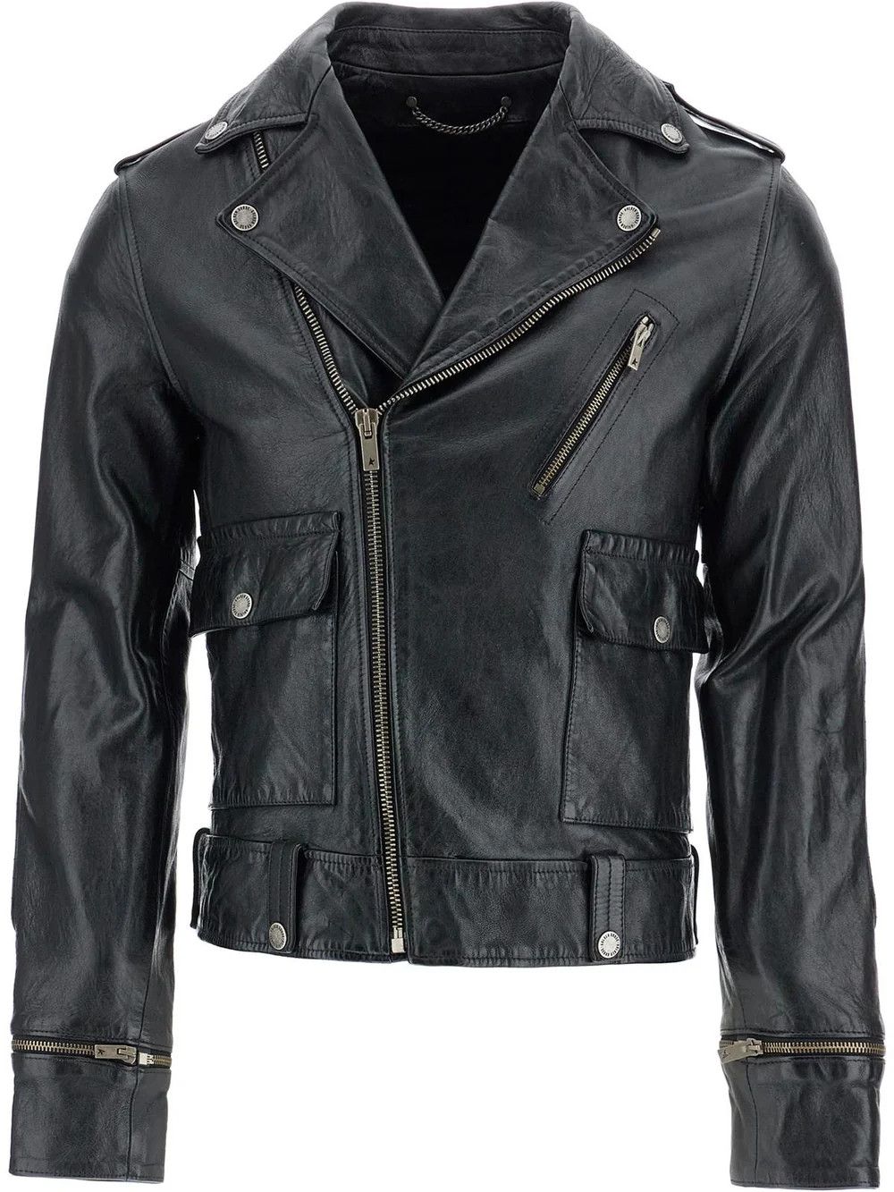 Golden Goose o1s22i1n1224 Leather Biker Jacket in Black Size US L / EU 52-54 / 3 - 1 Thumbnail