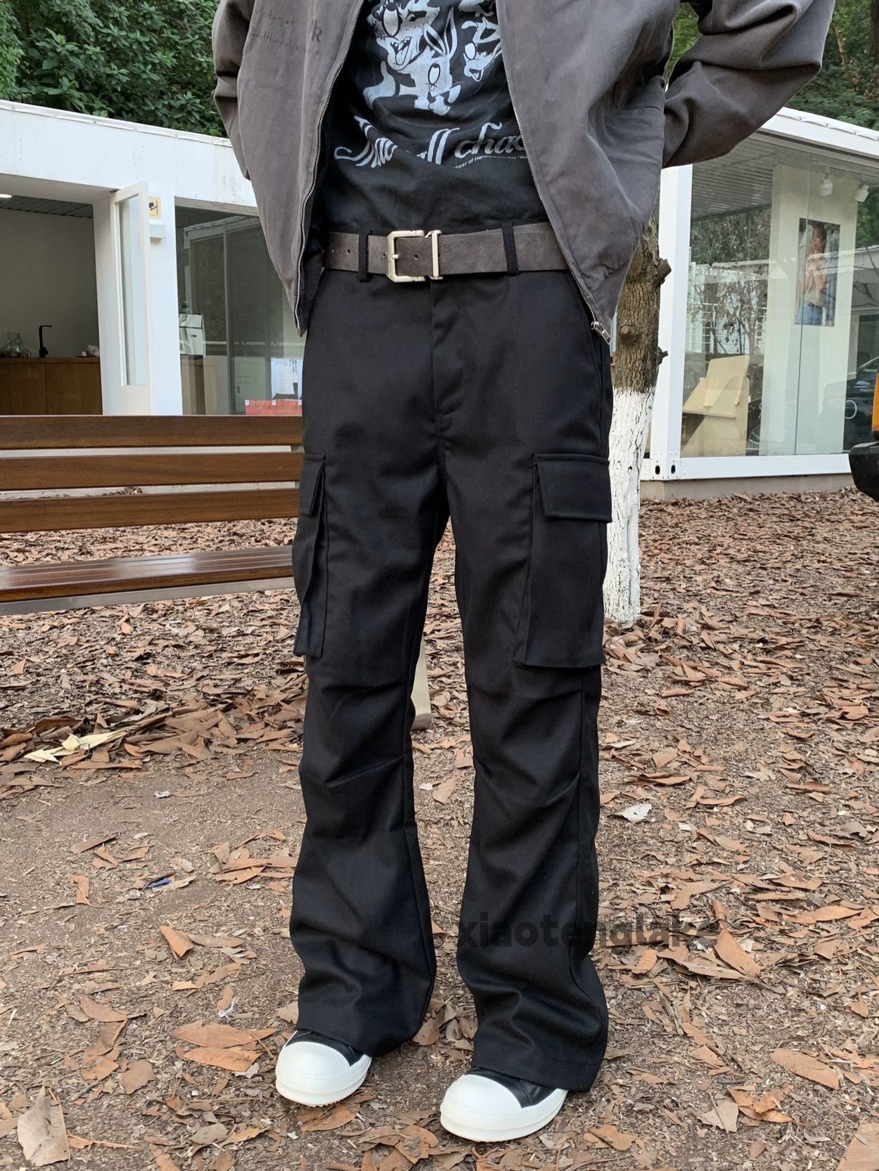 utility pleated punk yuppie bootcut cargo pants