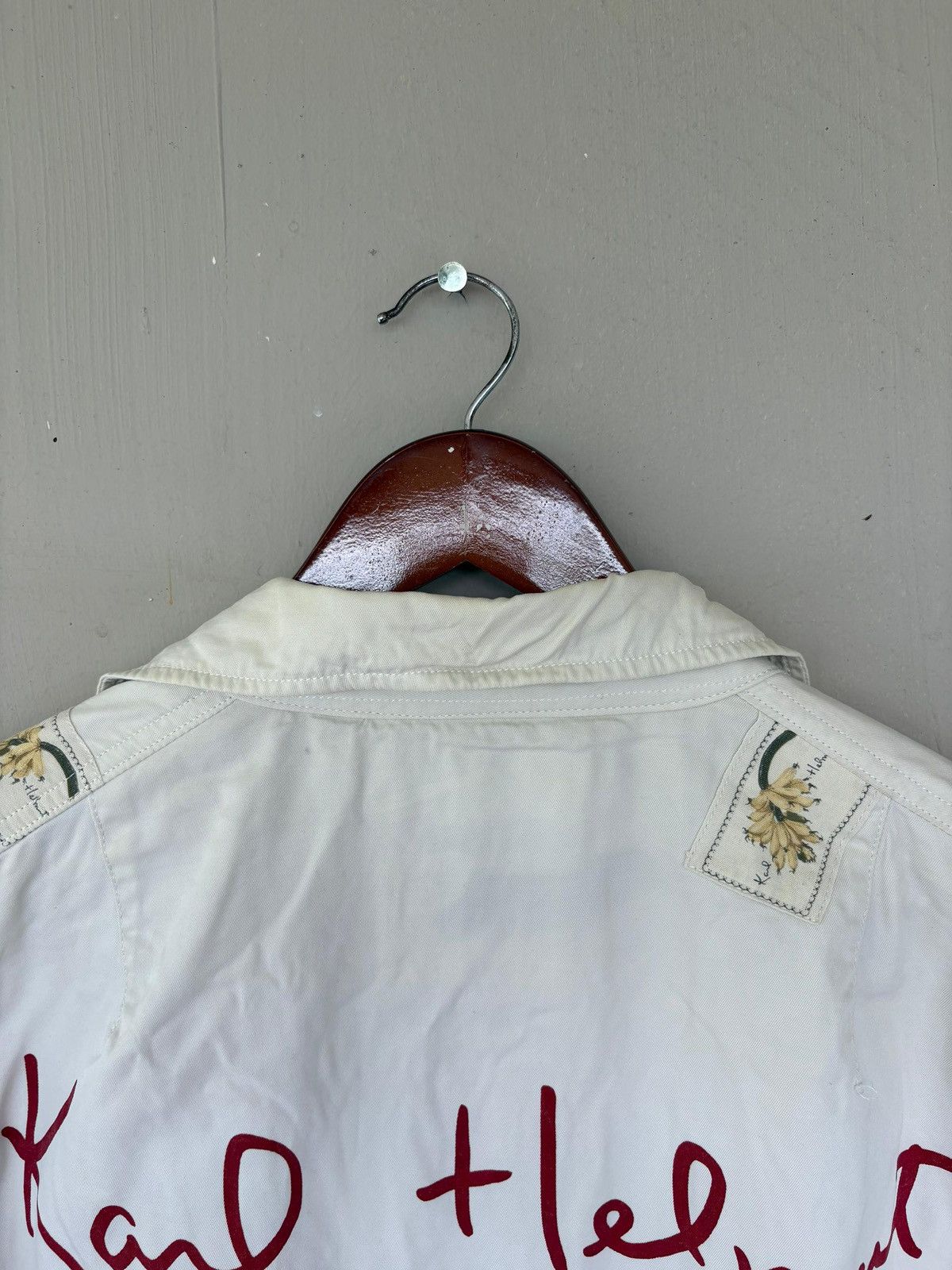 Karl Helmut Vintage 90's Karl Helmut Bomber Jacket Patch Flower Design Size US L / EU 52-54 / 3 - 10 Thumbnail
