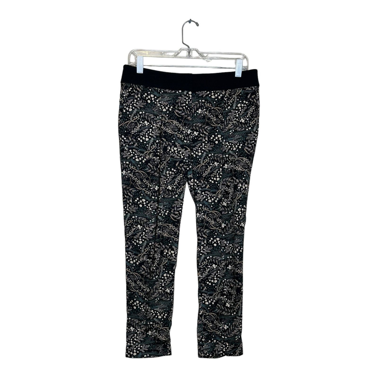 Loft Loft black green floral ankle pleated pants size 6P Size 32" / US 10 / IT 46 - 2 Thumbnail