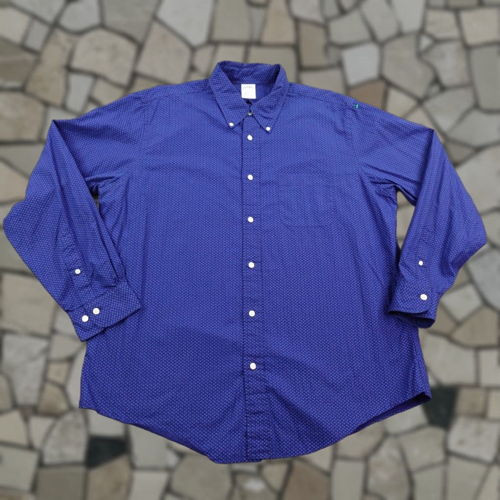 Brooks Brothers Brooks Brothers Shirt Mens XL Blue Regent Geometric Button-Down Oxford OCBD Shirt Mens XL Blue Regent Geometric Button Down Oxford OCBD Size US XL / EU 56 / 4 - 1 Thumbnail