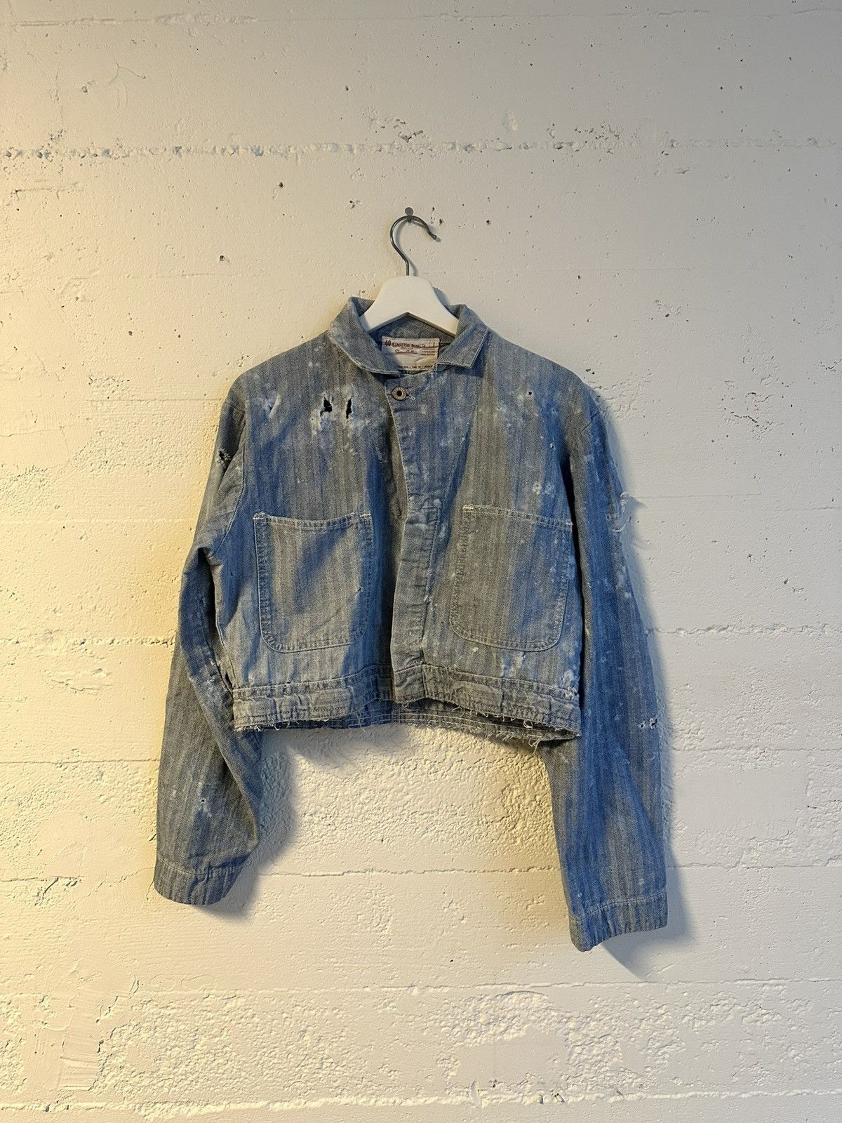 Vintage Universal Overall Co. Thrashed HBT Coverall Jacket Size US S / EU 44-46 / 1 - 1 Thumbnail