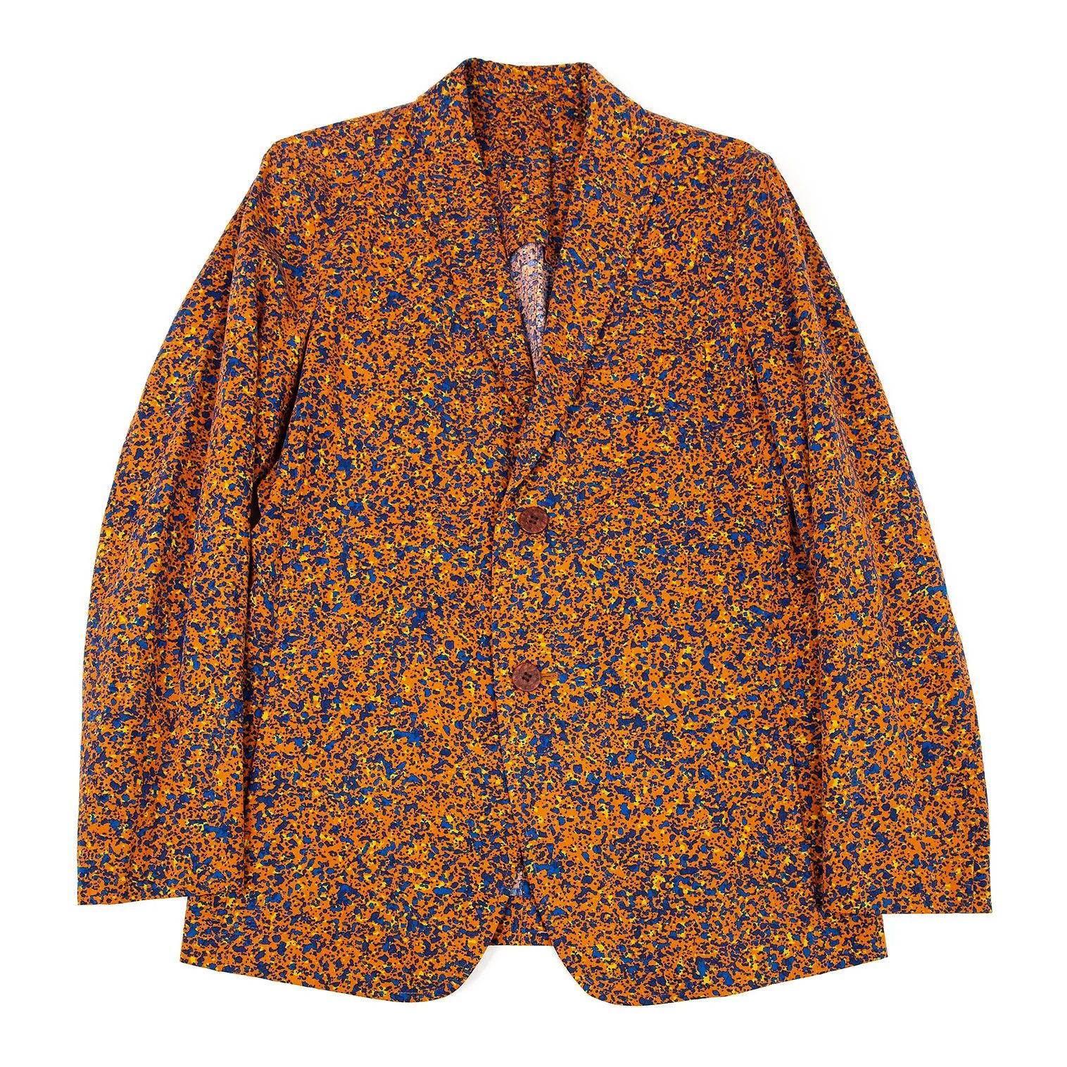 Issey Miyake Lyocell Cotton Marble Print B Jacket in Orange and Blue Size US S / EU 44-46 / 1 - 1 Thumbnail