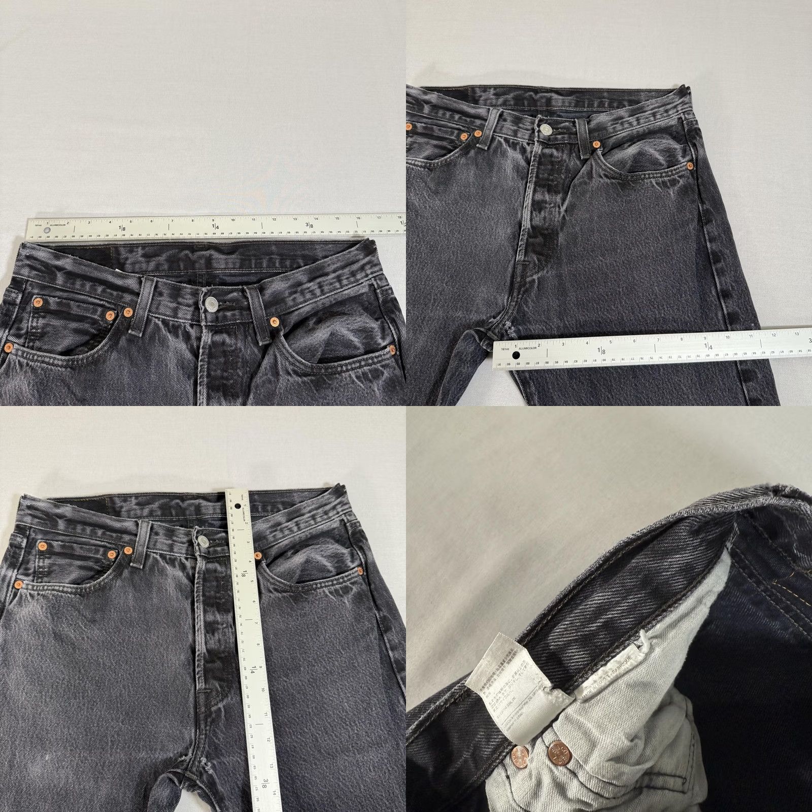 Levi's Levi's Mens Jeans 32x30 Black 501 Straight Fit Distressed Denim Pants Y2K Size US 32 / EU 48 - 8 Thumbnail