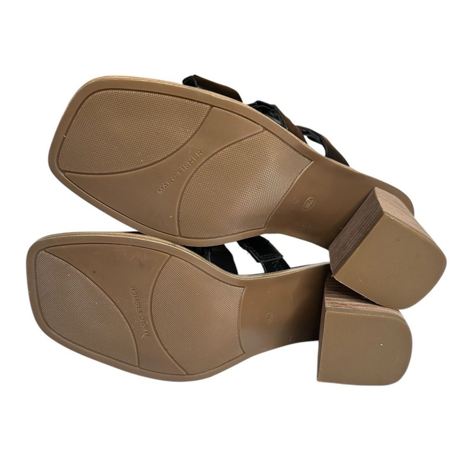 Marc Fisher Marc Fisher Melita Black Chunky Block Heel Slide Sandals 8 Size US 8 / IT 38 - 10 Thumbnail