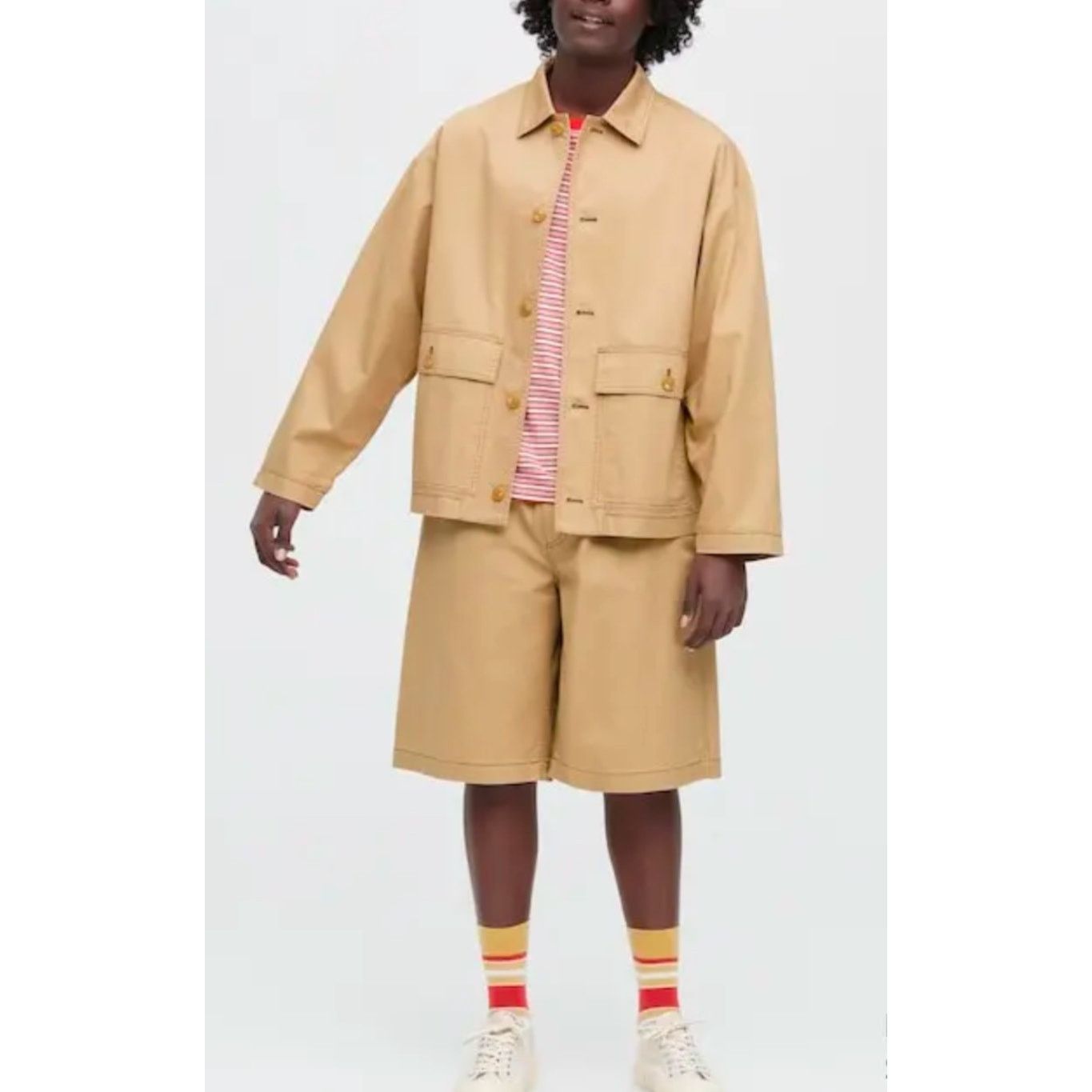 Marni Uniqlo X MARNI - Oversized Utility Jacket /XS/Beige Size US XS / EU 42 / 0 - 1 Thumbnail
