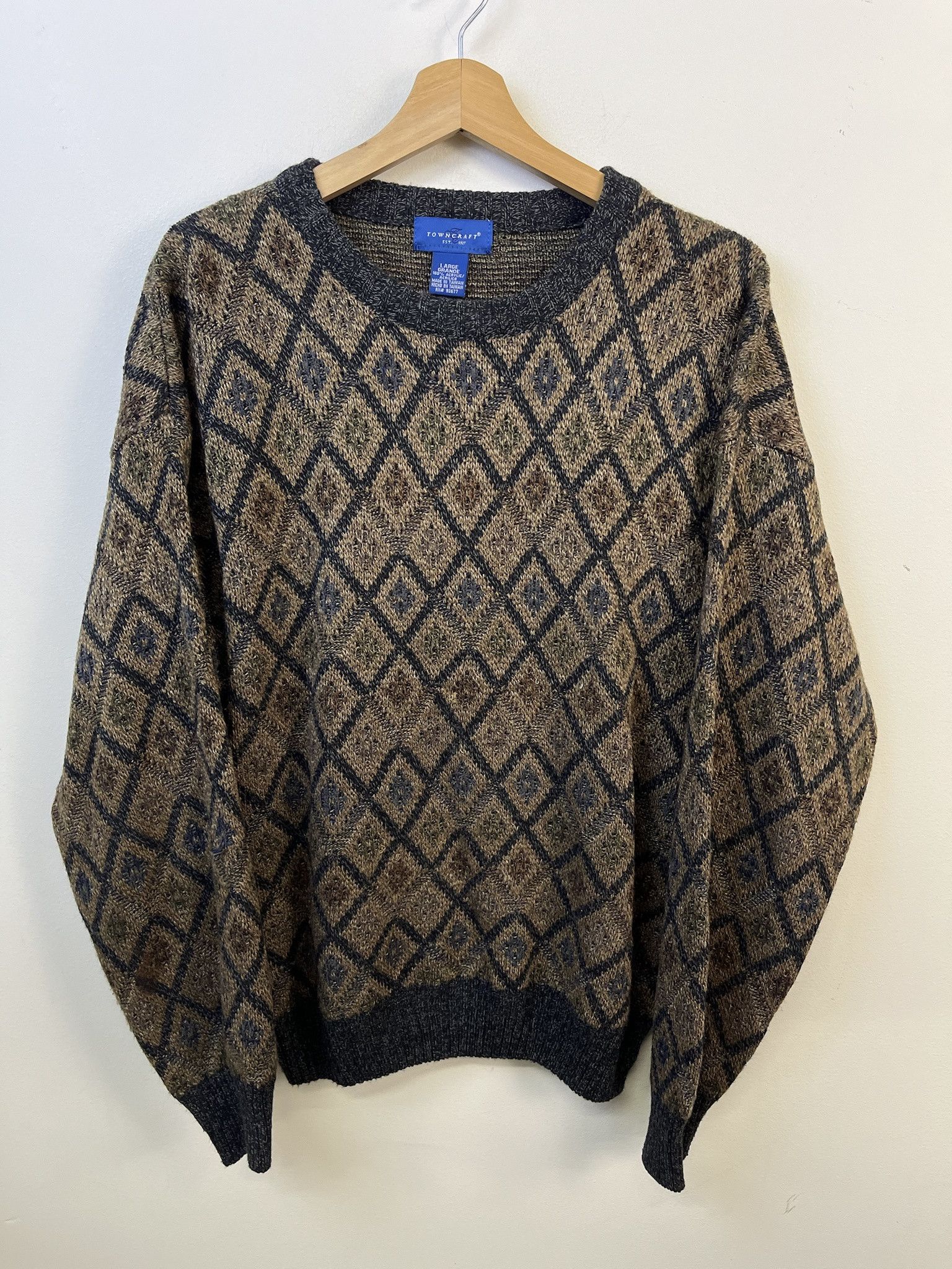 Other Vintage Knit Sweater Diamond Gemstone Patterned Knit Sweater Size L Size US L / EU 52-54 / 3 - 1 Thumbnail