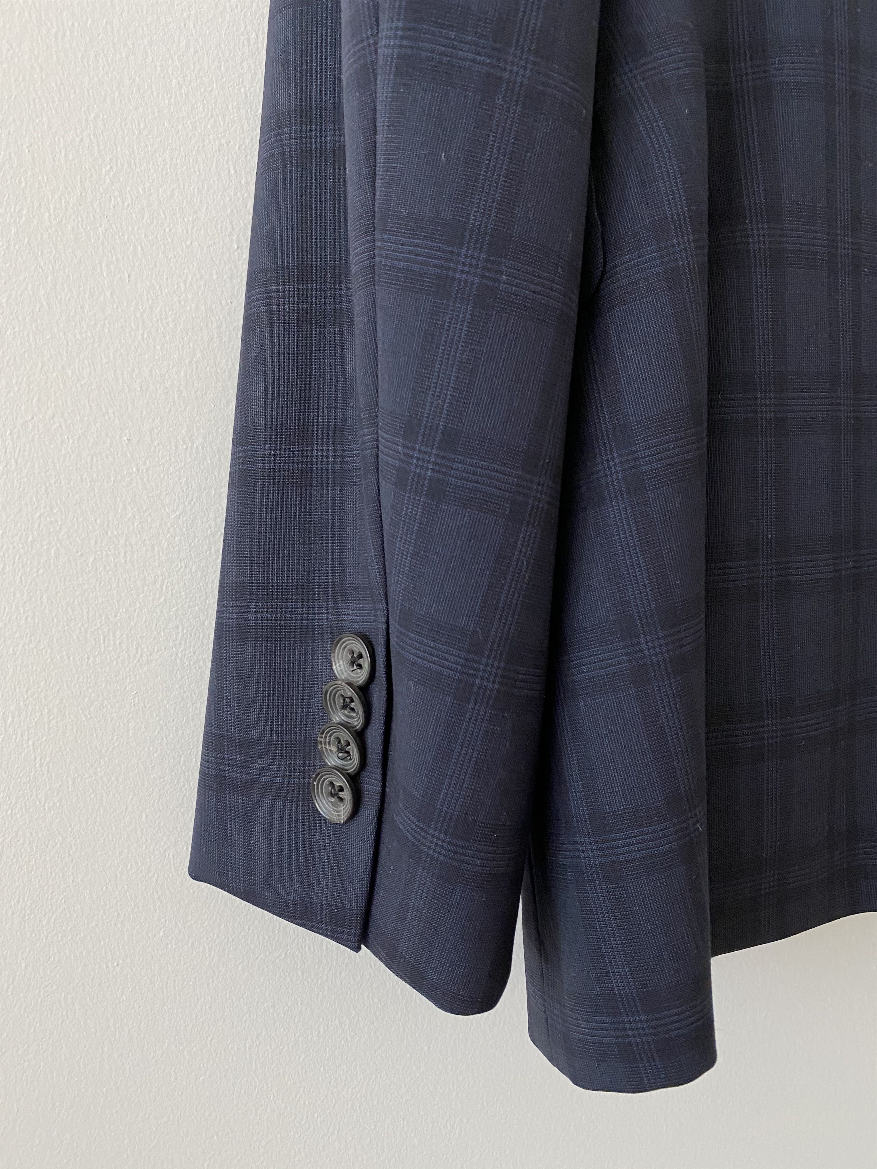 Saks Fifth Avenue “Modern-Fit Check Wool Blazer” Size 36R - 3 Thumbnail