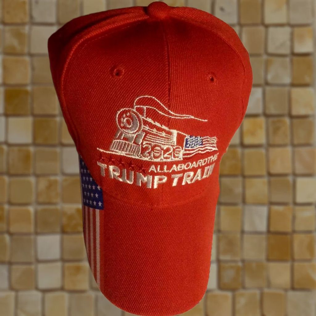 Vintage VINTAGE? New Trump Keep America Great RED HAT TRUMP TRAIN ALL ABOARD ADJUSTABLE OSFM Size ONE SIZE - 1 Preview