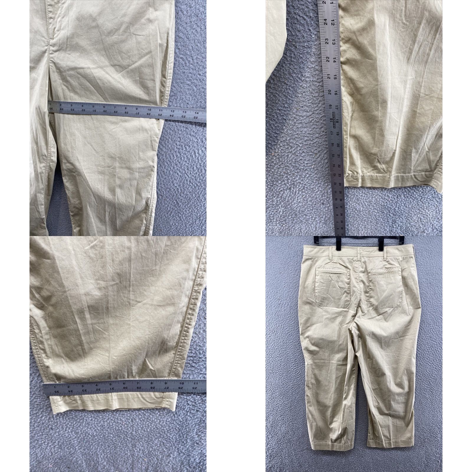 Vintage Chico’s Women’s Capri Wide-Leg Beige Pants in Size 12 - Relaxed, Pockets, Lightweight, Casual, Regular, Button, Zip, 0-1-0-2-3-4 Size 34" / US 12 / IT 48 - 8 Thumbnail