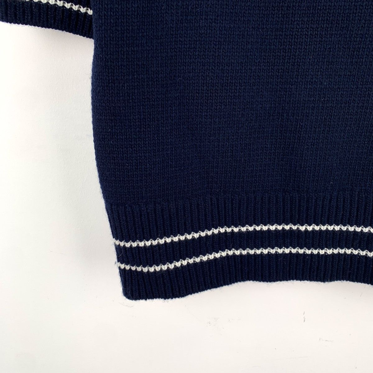 Dior Christian Dior navy blue logo monogrammed wool knit sweater Size M / US 6-8 / IT 42-44 - 4 Thumbnail