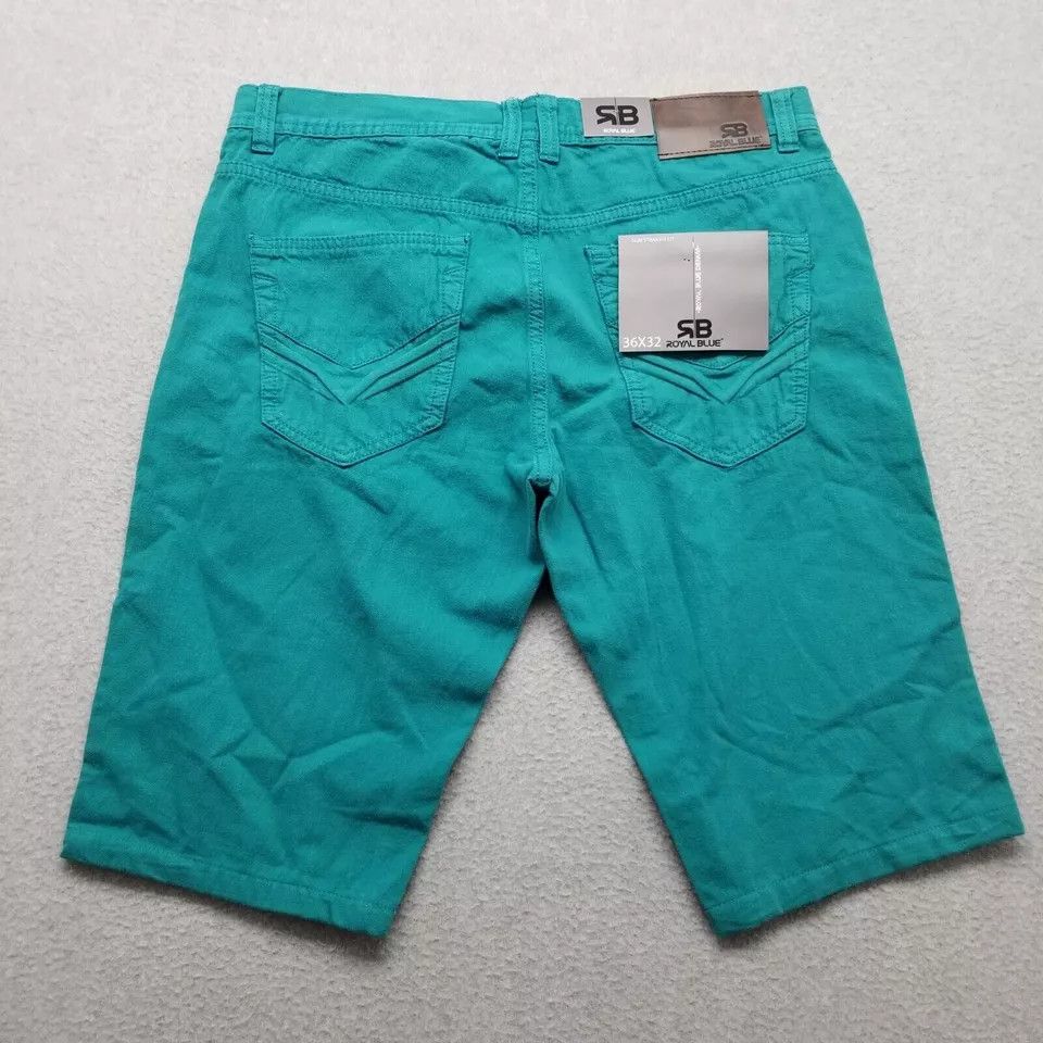 Other Royal Blue Shorts Mens 36 Chino Pockets Slim Casual Cotton Size US 36 / EU 52 - 2 Thumbnail