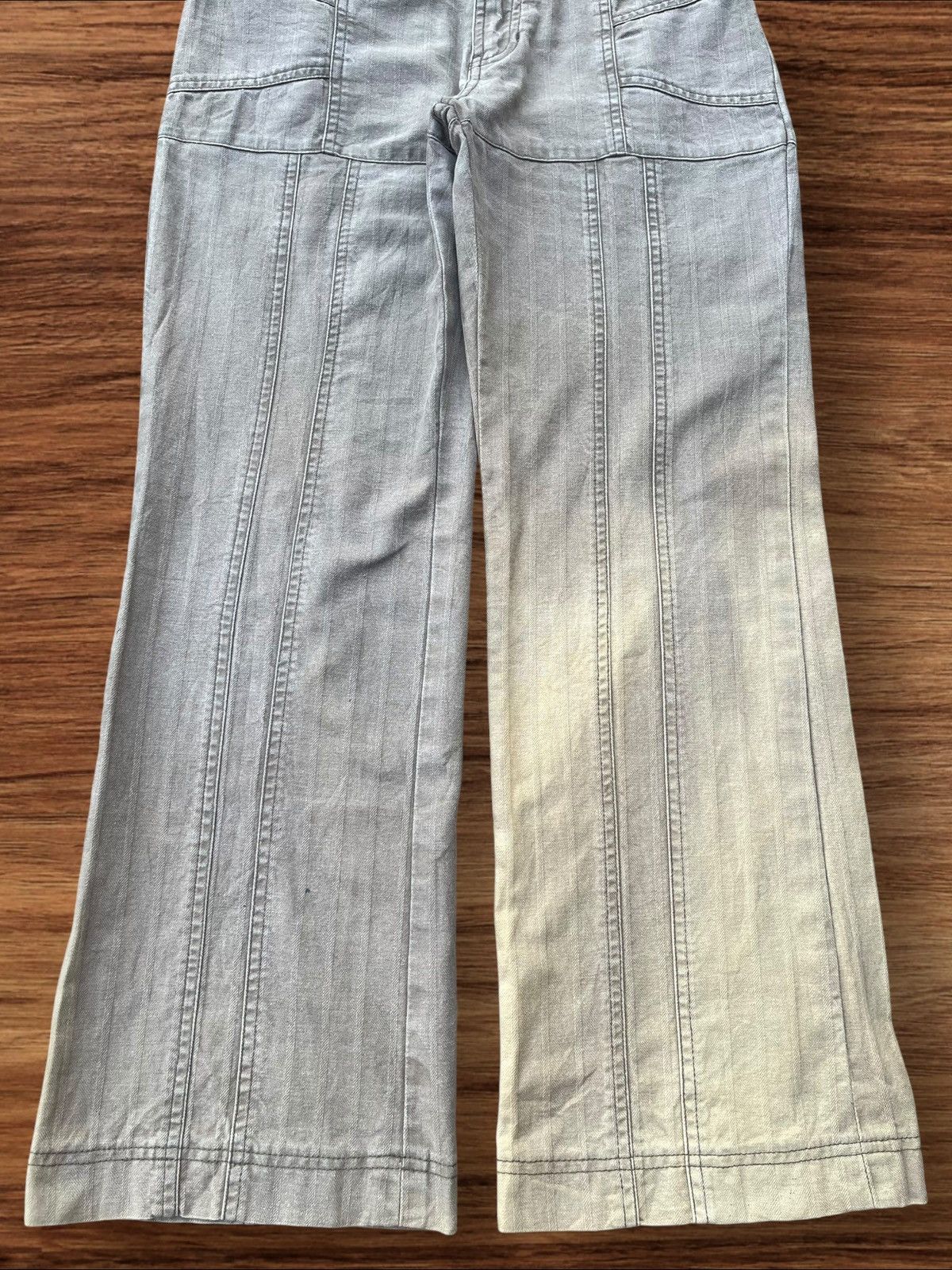 Japanese Brand Vintage Grunge Stripped Sun Faded Double Pocket Flare Pants Size US 29 - 5 Thumbnail