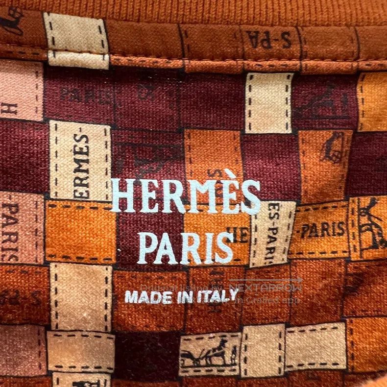 Hermes Hermes 25SS Printed Slogan Plaid Short Sleeve Size XS / US 0-2 / IT 36-38 - 3 Thumbnail