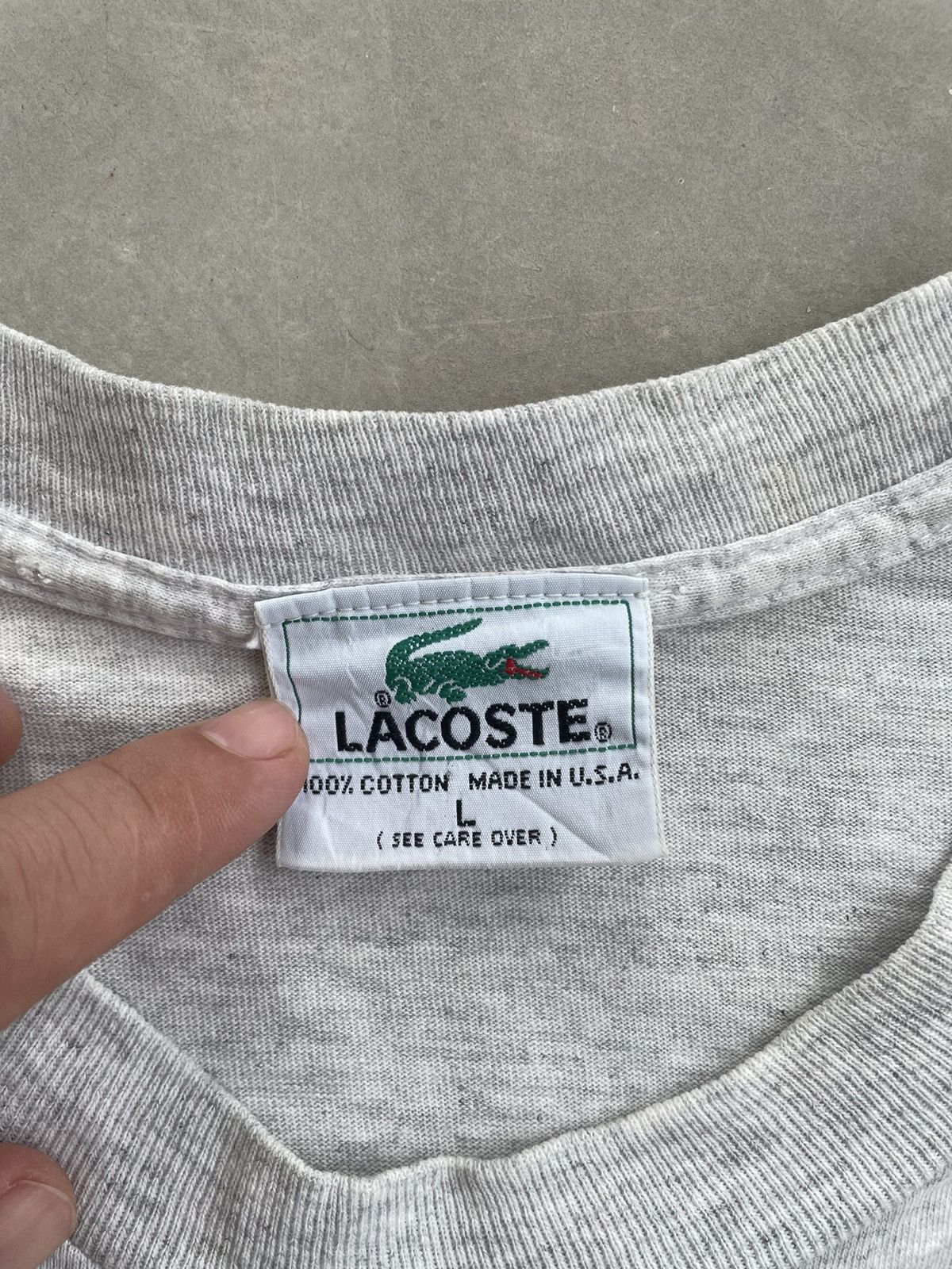 Lacoste × Vintage VINTAGE LACOSTE BIG LOGO TEE Size US L / EU 52-54 / 3 - 4 Thumbnail